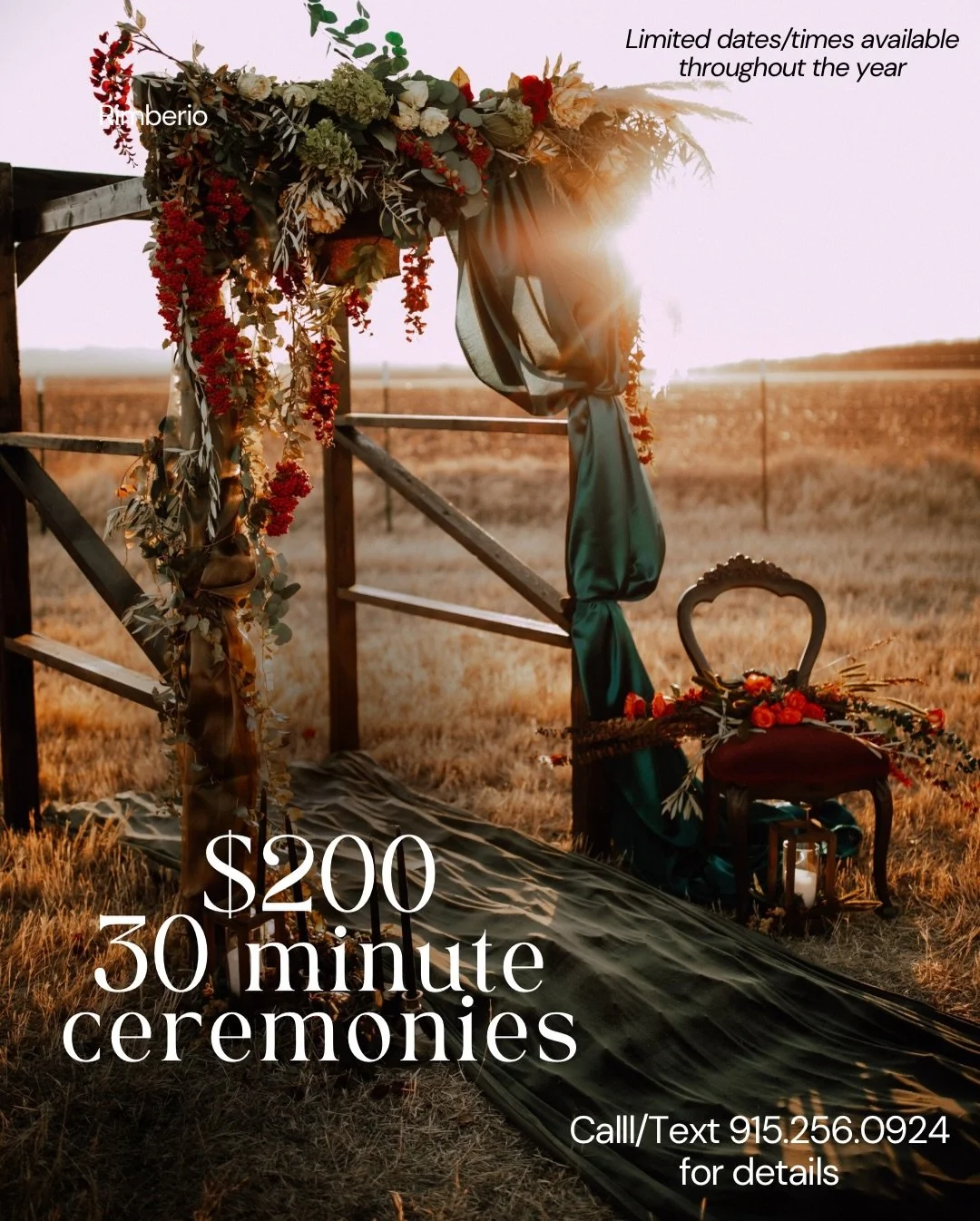 Small doesn&rsquo;t mean simple. 💍

In just 30 minutes, you can say &ldquo;I do&rdquo; 
surrounded by beauty, intention, and the people who matter most.

An intimate ceremony isn&rsquo;t about how long it lasts&mdash;it&rsquo;s about how deeply it&r