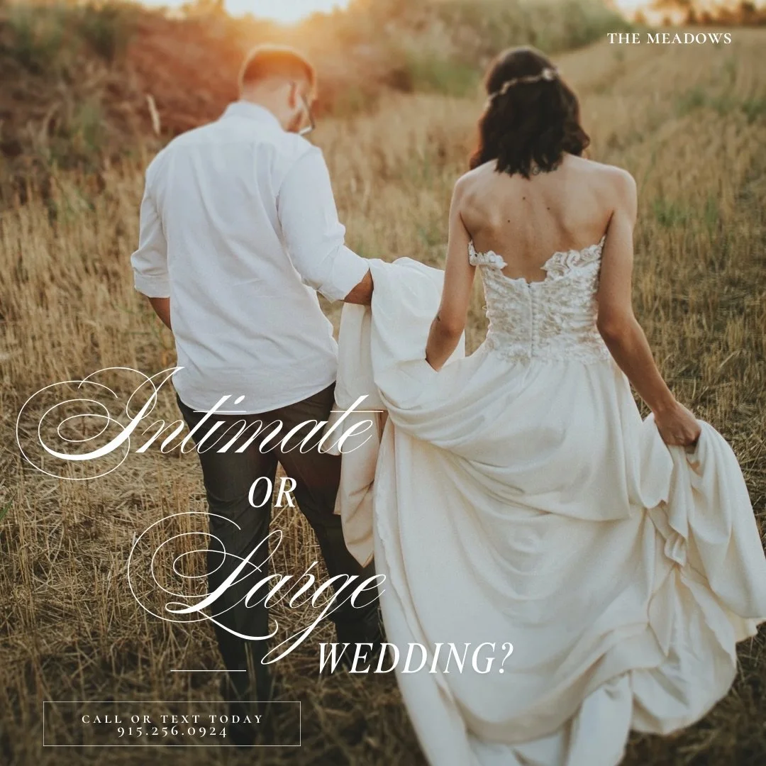 There&rsquo;s something special about small weddings.

The kind where conversations linger, laughter carries across the field, and everyone there truly matters.

At The Meadows we&rsquo;ve seen it again and again&mdash;when the guest list is smaller,