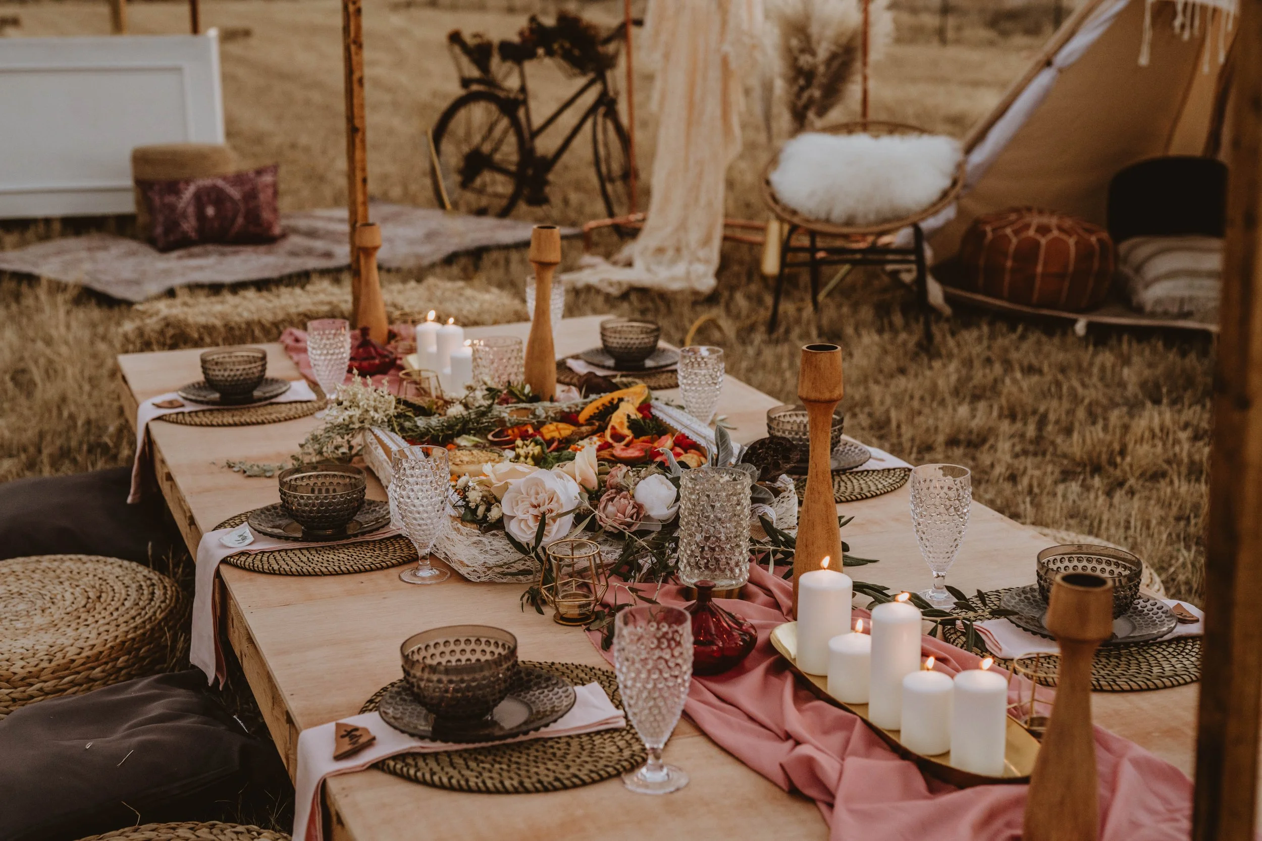 elopement dinner in the sunset in El Paso Texas