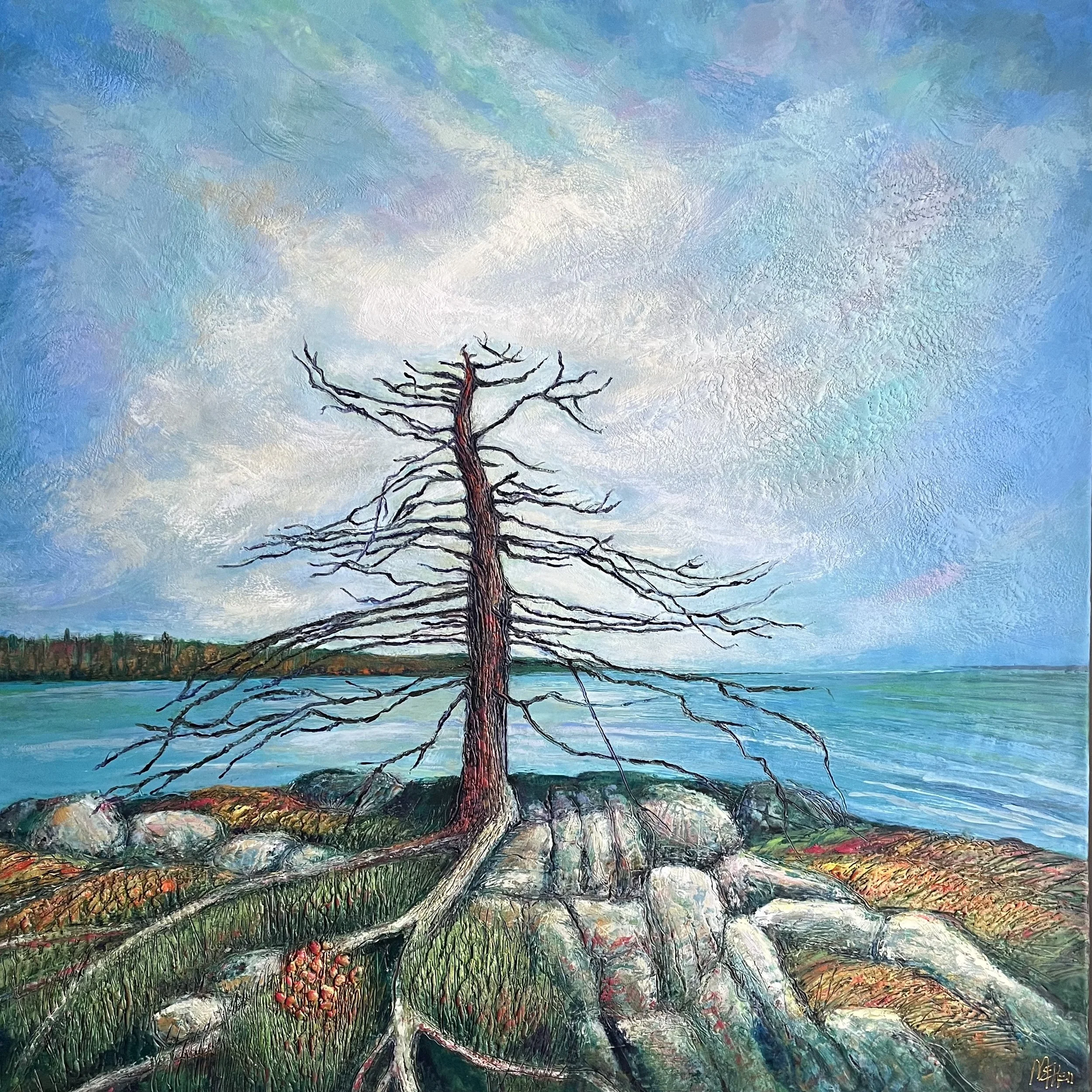 'Dance Over Stones', 36 X 36"