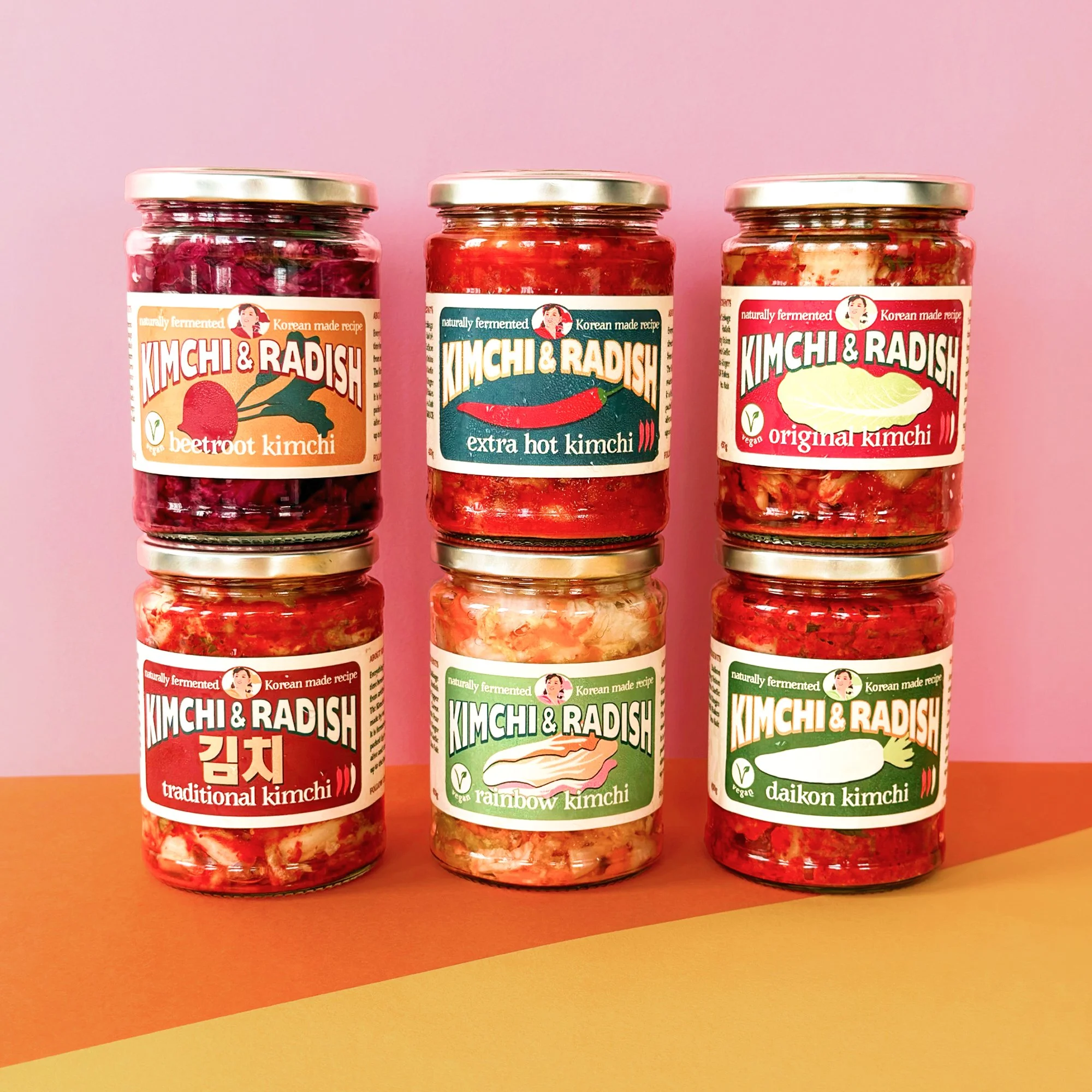 Collection of K&R Kimchi 6 jars