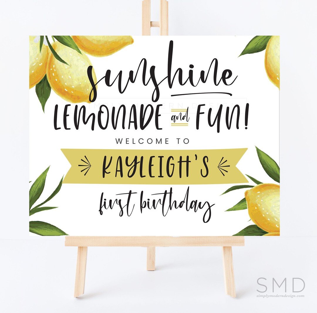 🍋Clearly, I am loving on the lemon theme for this summer! This set features our &quot;sunshine, lemonade + fun&quot; theme! I revamped my old one and added some extra party items! 🍋

👉 https://etsy.me/3iLvx8T
.
.
.
.
.
#simplymoderndesign #lemonad
