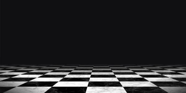 Chess Board With A Few Pieces Scattered On The Floor Background