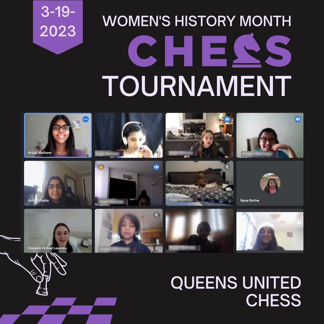We hosted our first online chess tournament in honor of Women's History Month this past Sunday, March 19th. Led by our Co-Directors of Internal Affairs Anjali and Adwita, we had a blast playing chess games and chess Kahoots. Congrats to the winners o