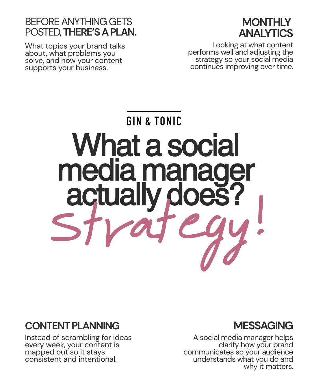 A lot of people think social media management just means posting a few photos every week&hellip;⁠
⁠
But the truth is, there&rsquo;s so much more happening behind the scenes.⁠
⁠
A good social media manager isn&rsquo;t just there to &ldquo;keep your pa