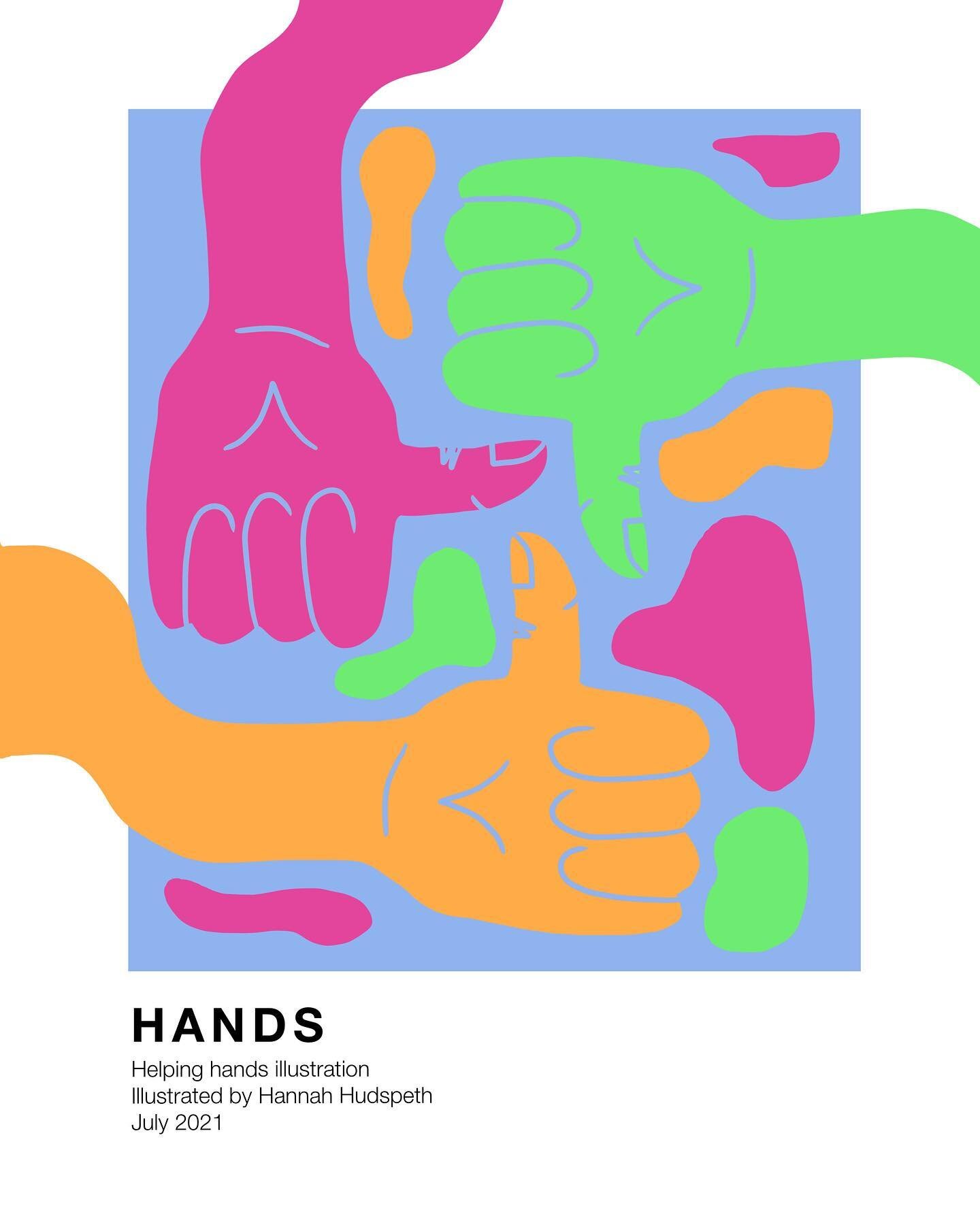 Helping hands poster design up on my site today! 👍 this will probably be the last of the poster series with this layout design so grab one while you can! Link in bio to order