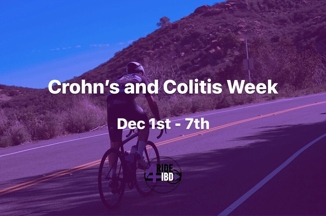 Tomorrow kicks off a very important week for the #ibd community, Crohn&rsquo;s and Colitis Week. 

From December 1st thru the 7th, Ride4IBD will join the rest of the IBD community and take part in this special week of #ibdawareness . 

Stay tuned for