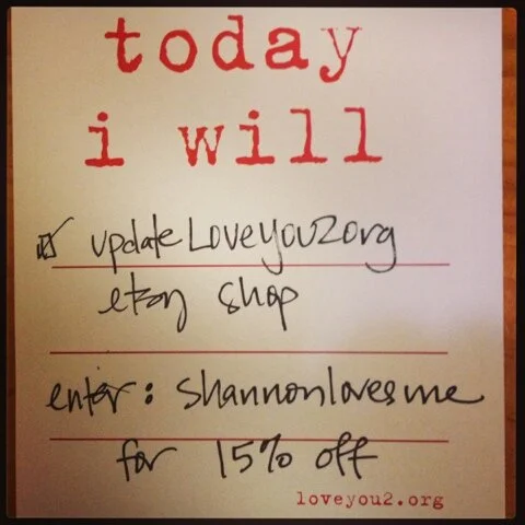 discount on love note pads: coupon code for etsy shop