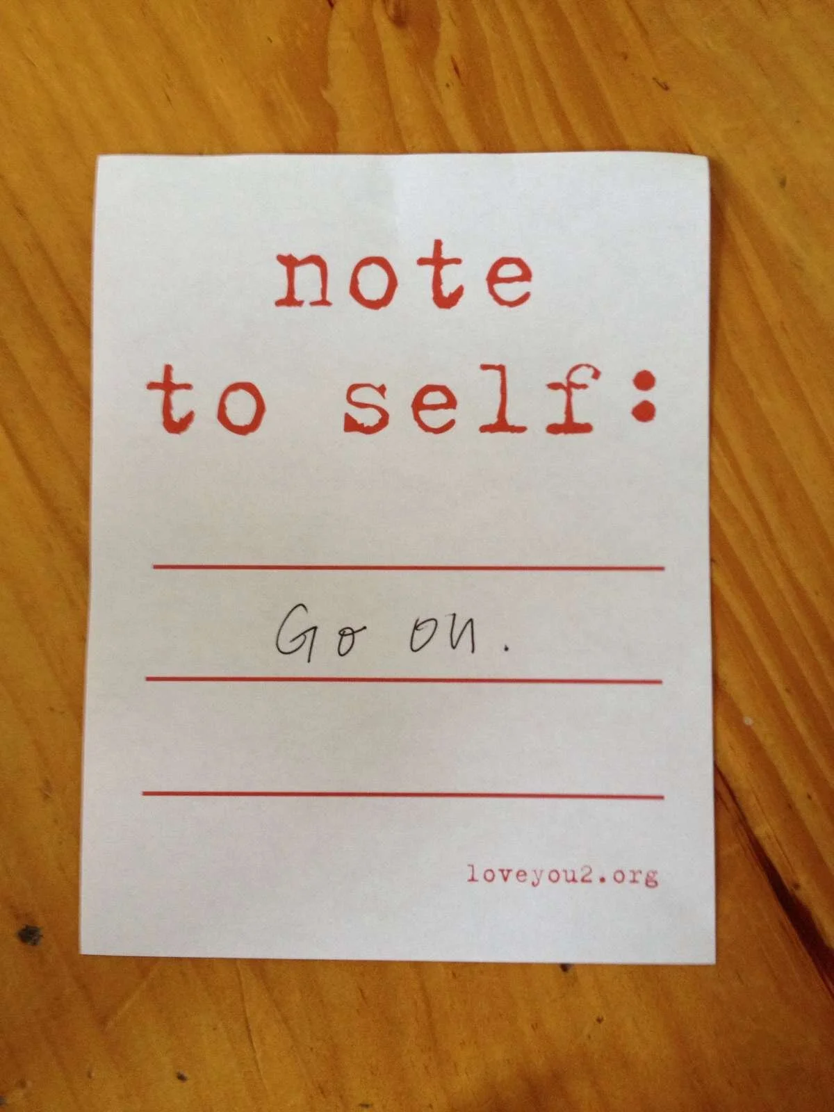 note to self: we've been waiting for you