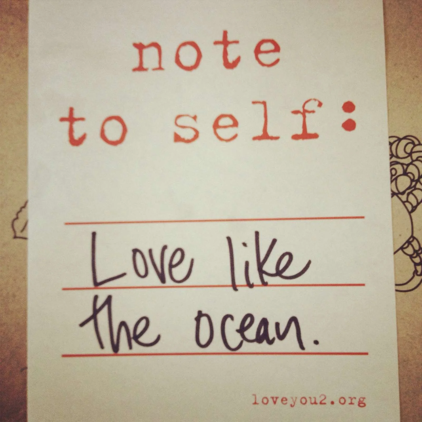 Love like the ocean.