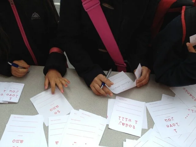 Meet me on the blacktop: Live love note writing