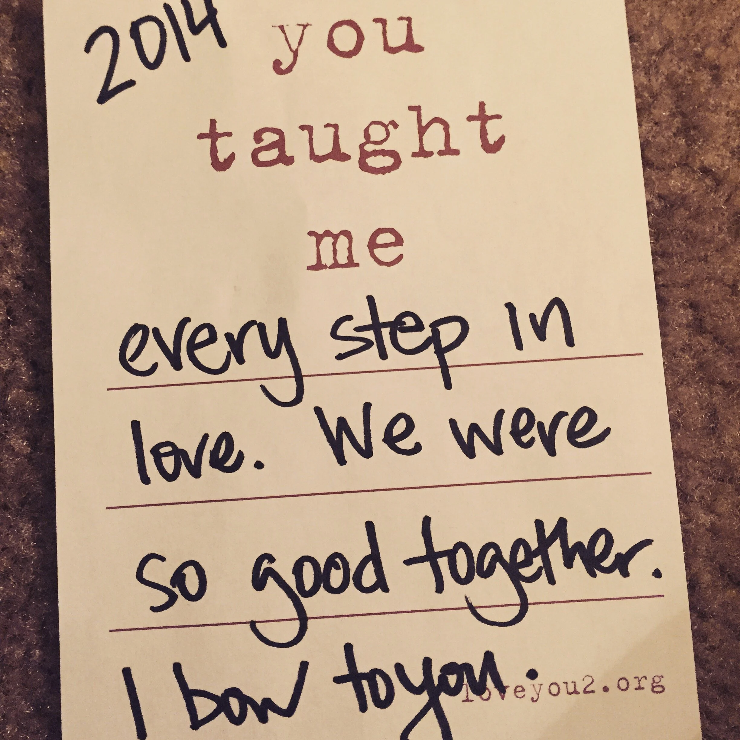 2014: you taught me
