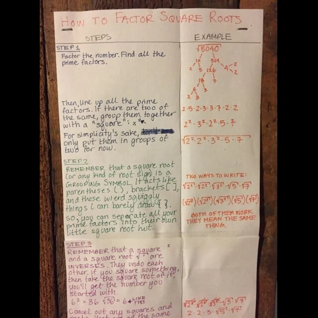 How to factor square roots.