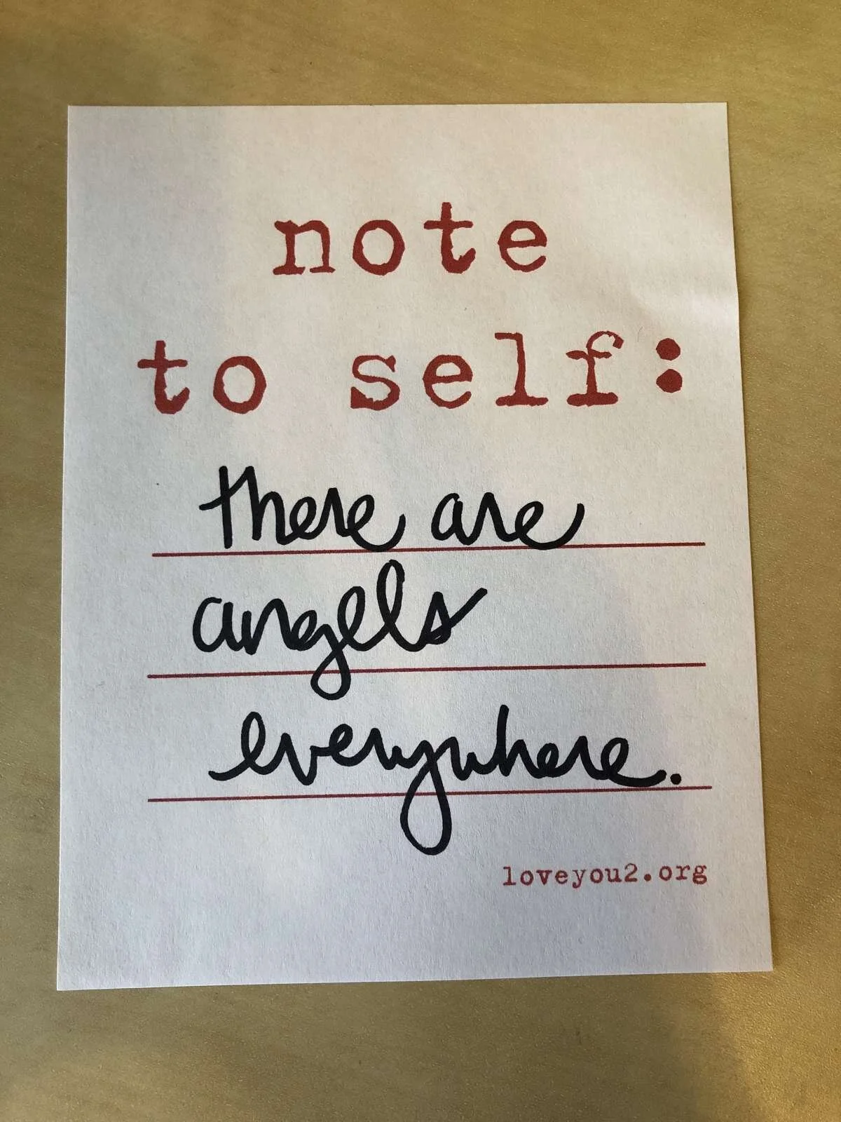 note to self: on finding angels