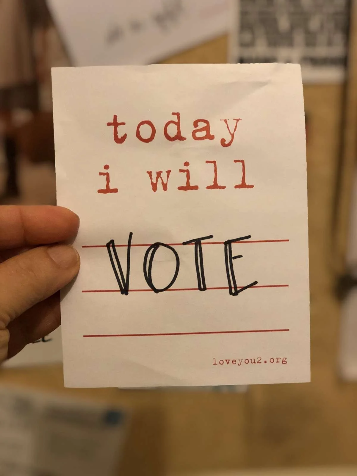 today i will: vote