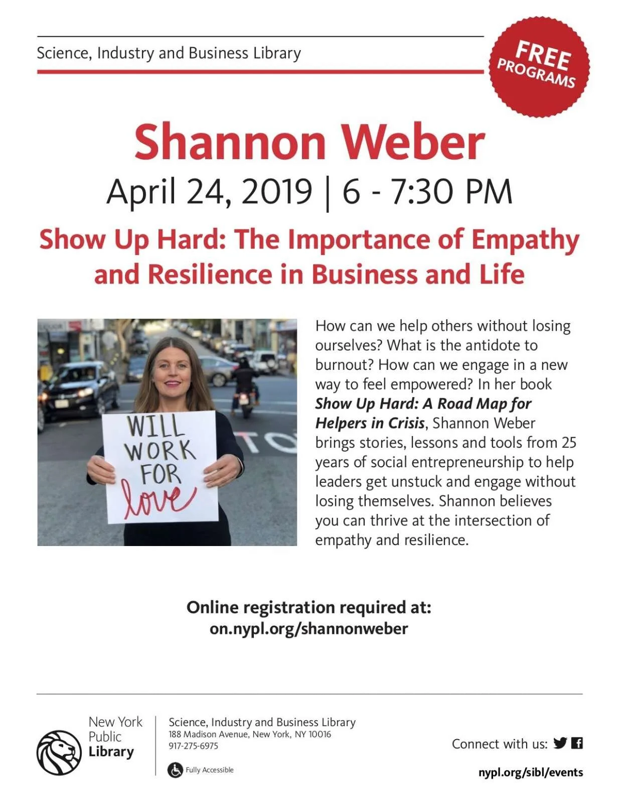 Let’s hang out in New York: April 24th at the NYPL