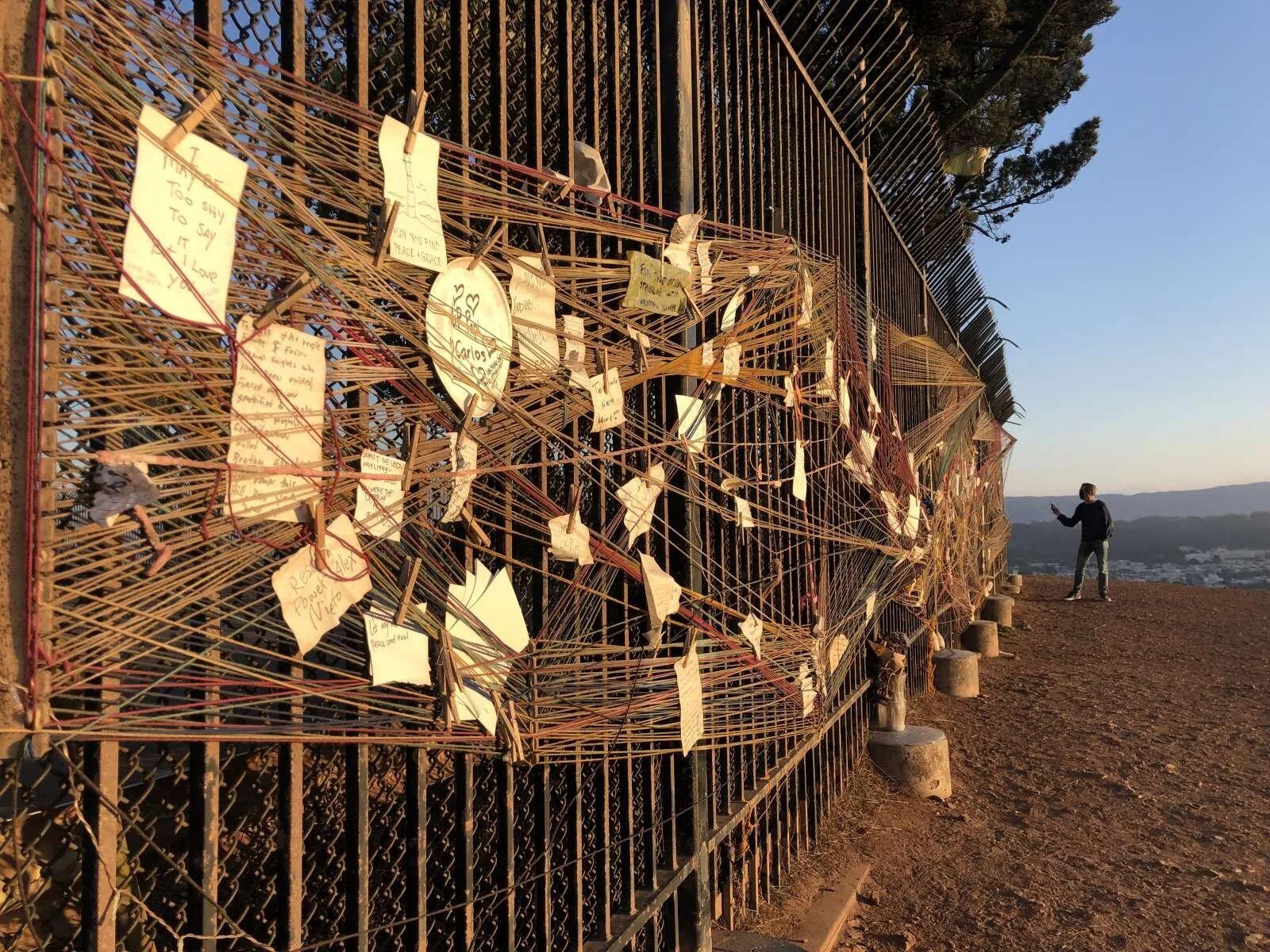 Altar on Bernal Hill: there are love notes!