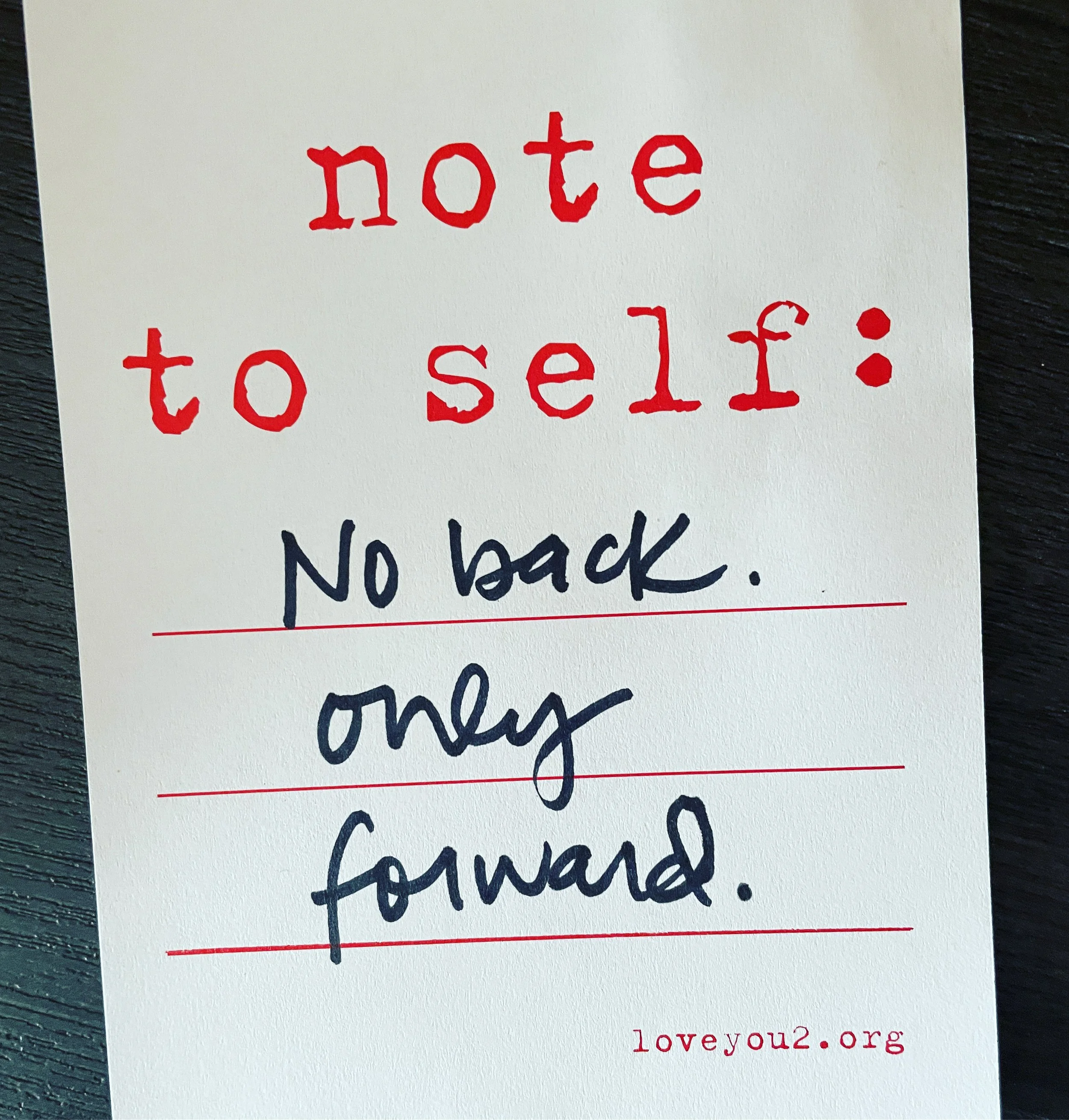 Note to self: The future called