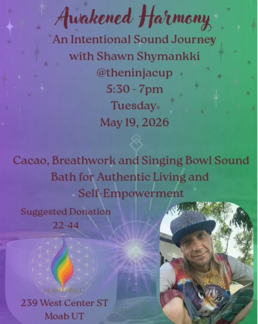 ✨ Awakened Harmony ✨
An intentional sound journey with Shawn Shymankki @theninjacup
Join us at Hearthspace for an evening of cacao, breathwork, and immersive sound healing designed to support authentic living, nervous system regulation, inner clarity