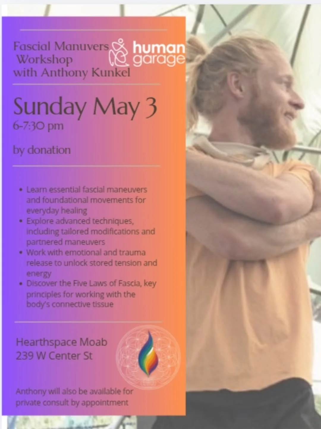 Moab community, let&rsquo;s unwind together. 🧡

We&rsquo;re so excited to host @anthonykunkel for a special workshop dedicated to the power of fascial health. Whether you&rsquo;re an athlete, a healer, or just looking to feel more at home in your ow