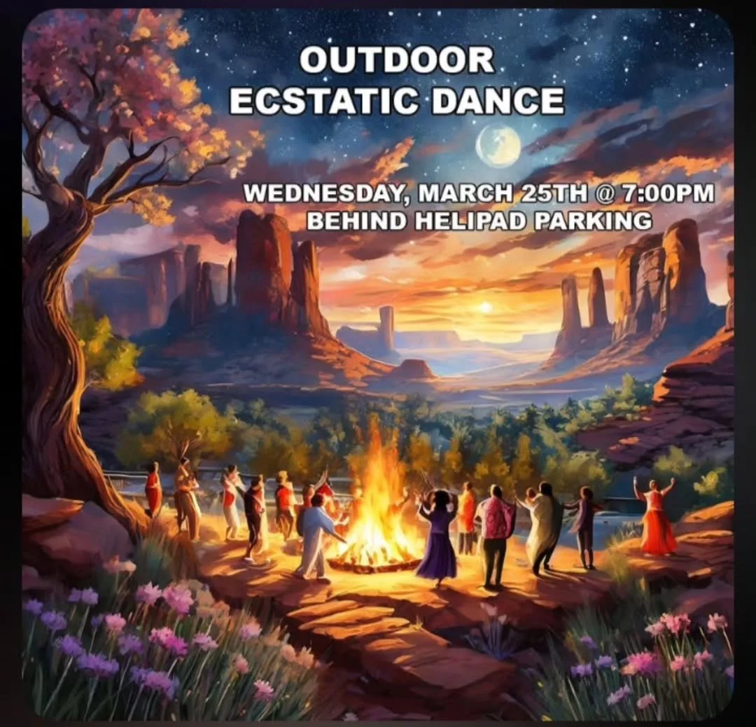Join us under the desert sky for an evening of movement, music, and connection  around the fire💫
Outdoor Ecstatic Dance is happening Wednesday, March 25th at 7PM, just behind the helipad parking.
Come as you are. Dance freely. 
Move what&rsquo;s rea