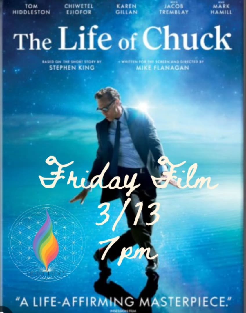 Friday Film at Hearthspace 🍿
Join us this week for a screening of The Life of Chuck, a beautiful and thought-provoking story based on a short story by Stephen King and brought to the screen by director Mike Flanagan.
This heartfelt film invites us t