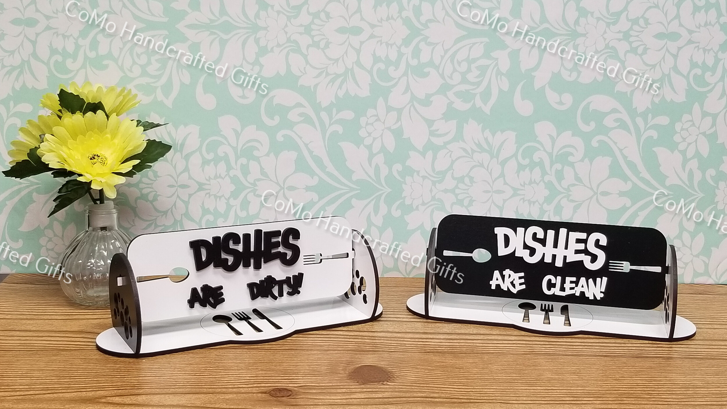 Rotating - Dishes Clean - Dishes Dirty - Reminder - Sign