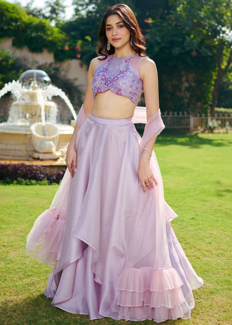 Modern Lilac Lehenga