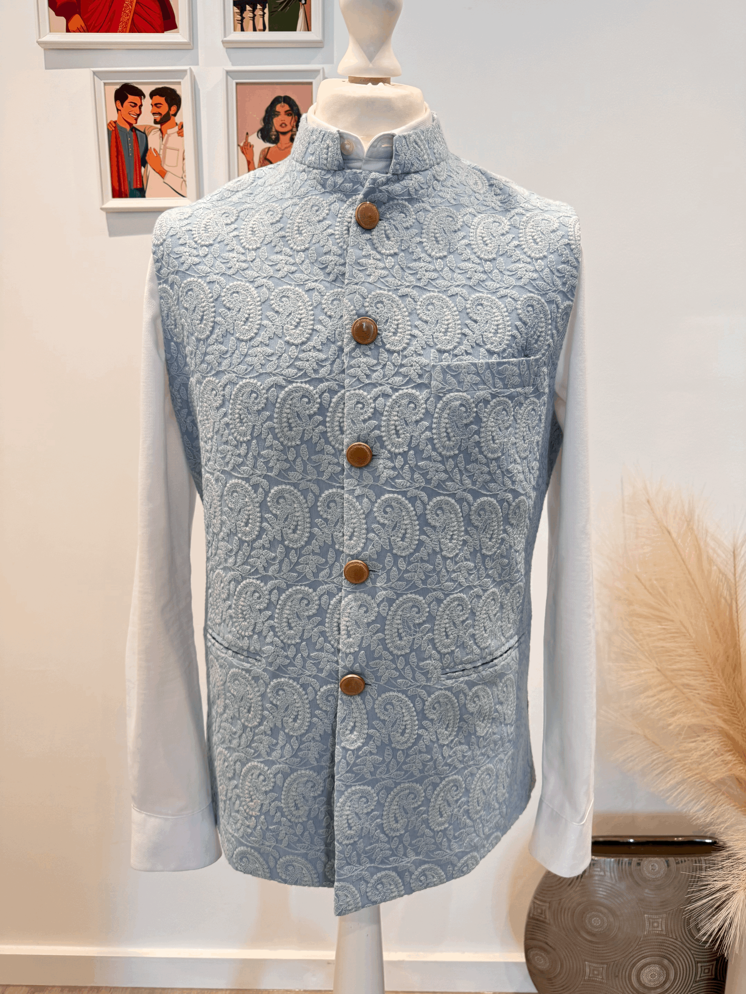 Blue Paisley Waistcoat [L/42]