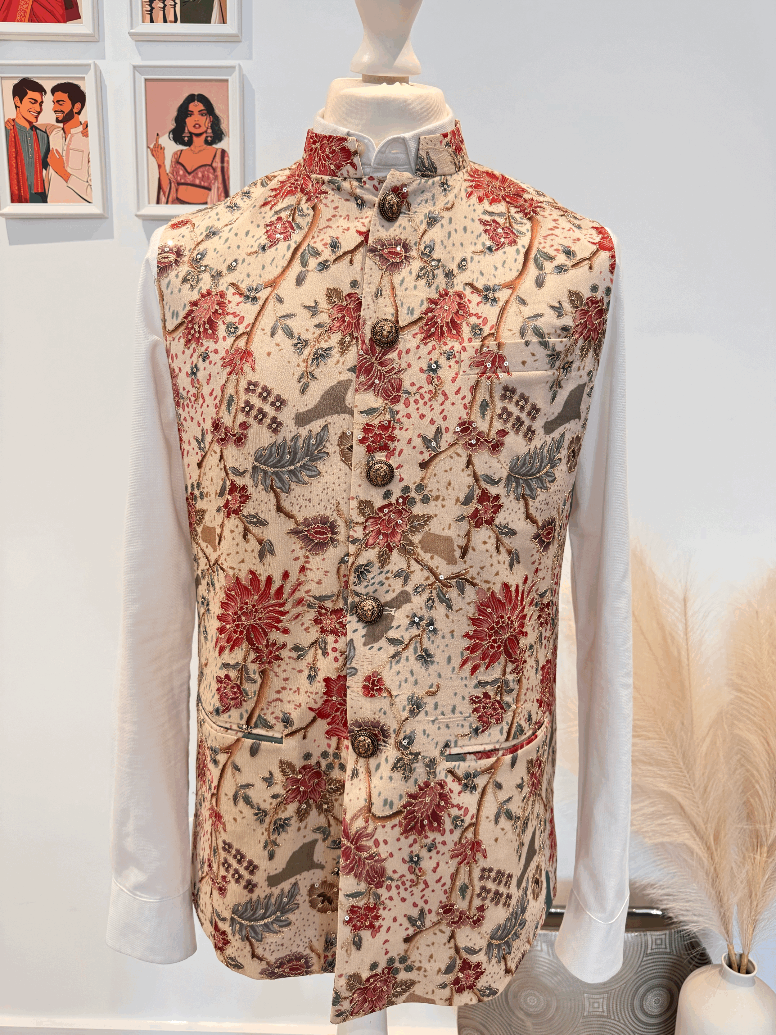 Floral Sequin Waistcoat [M/40]