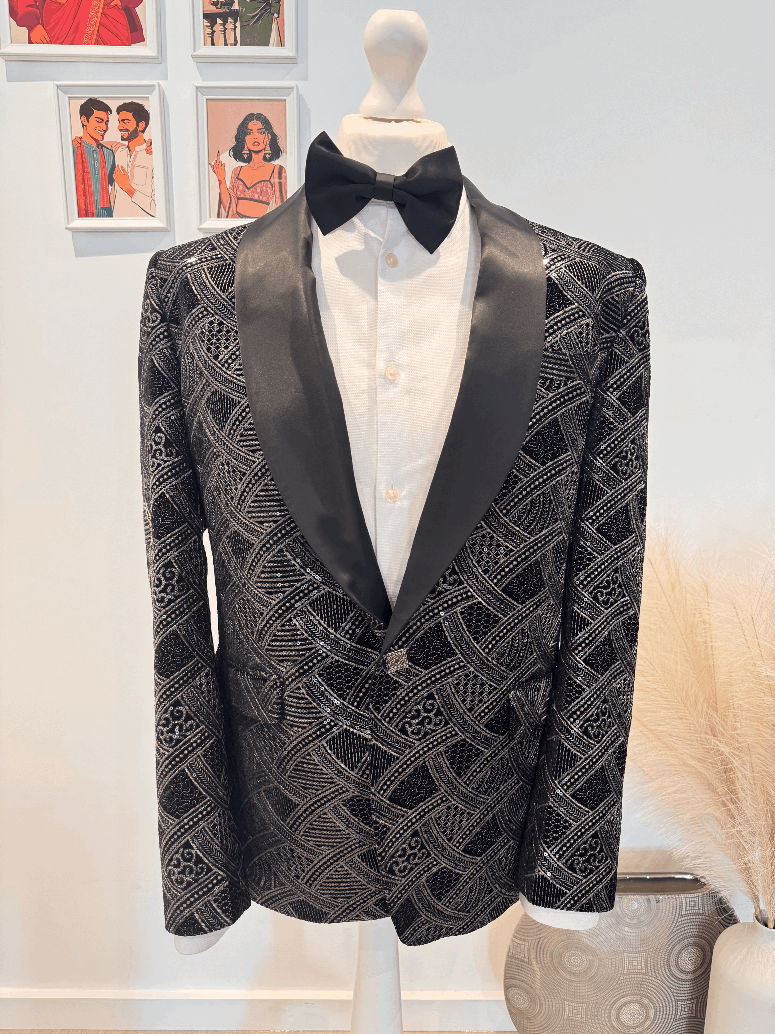 Crosshatch Sequin Tuxedo