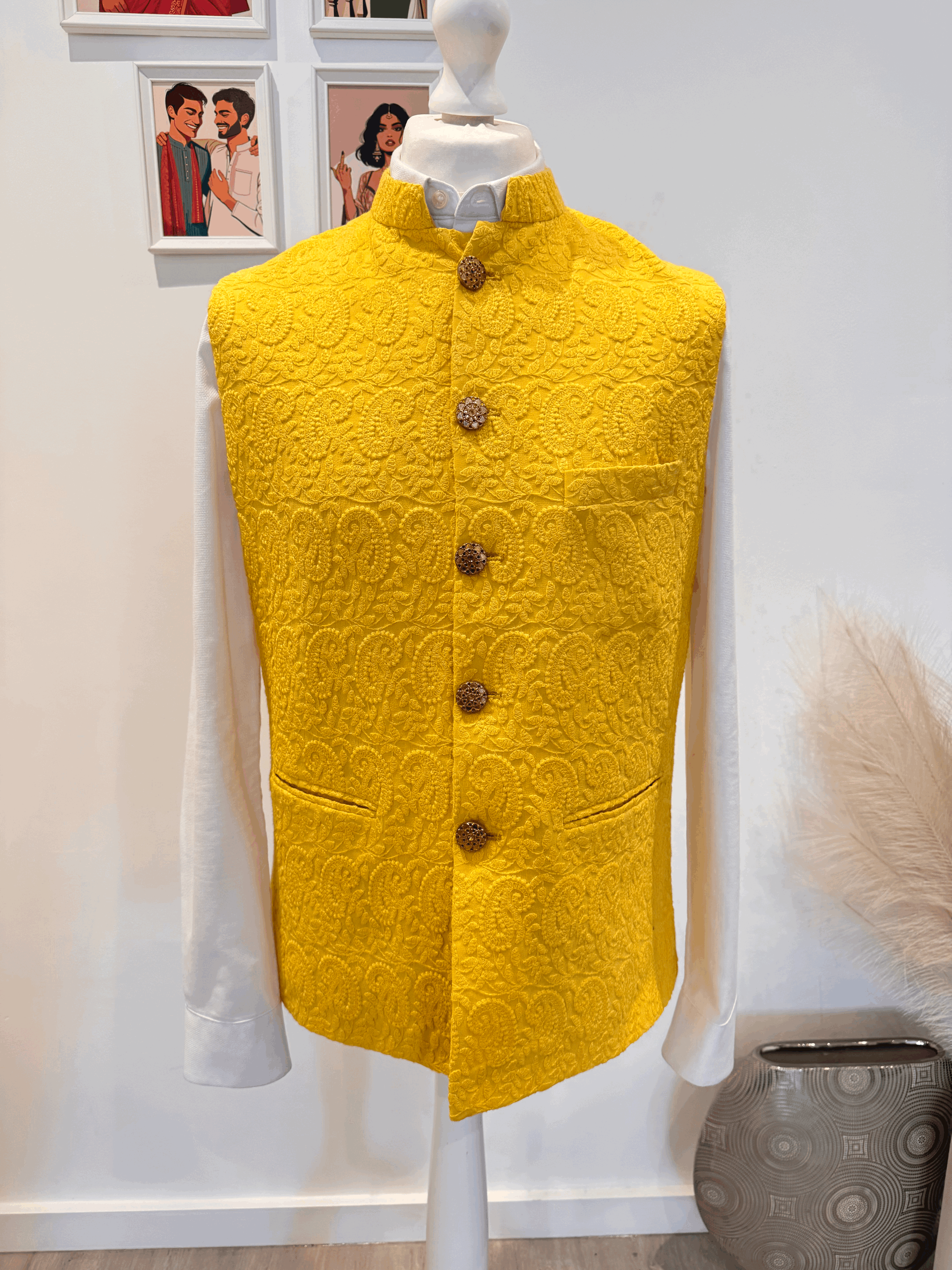 Yellow Paisley Waistcoat [M/40]