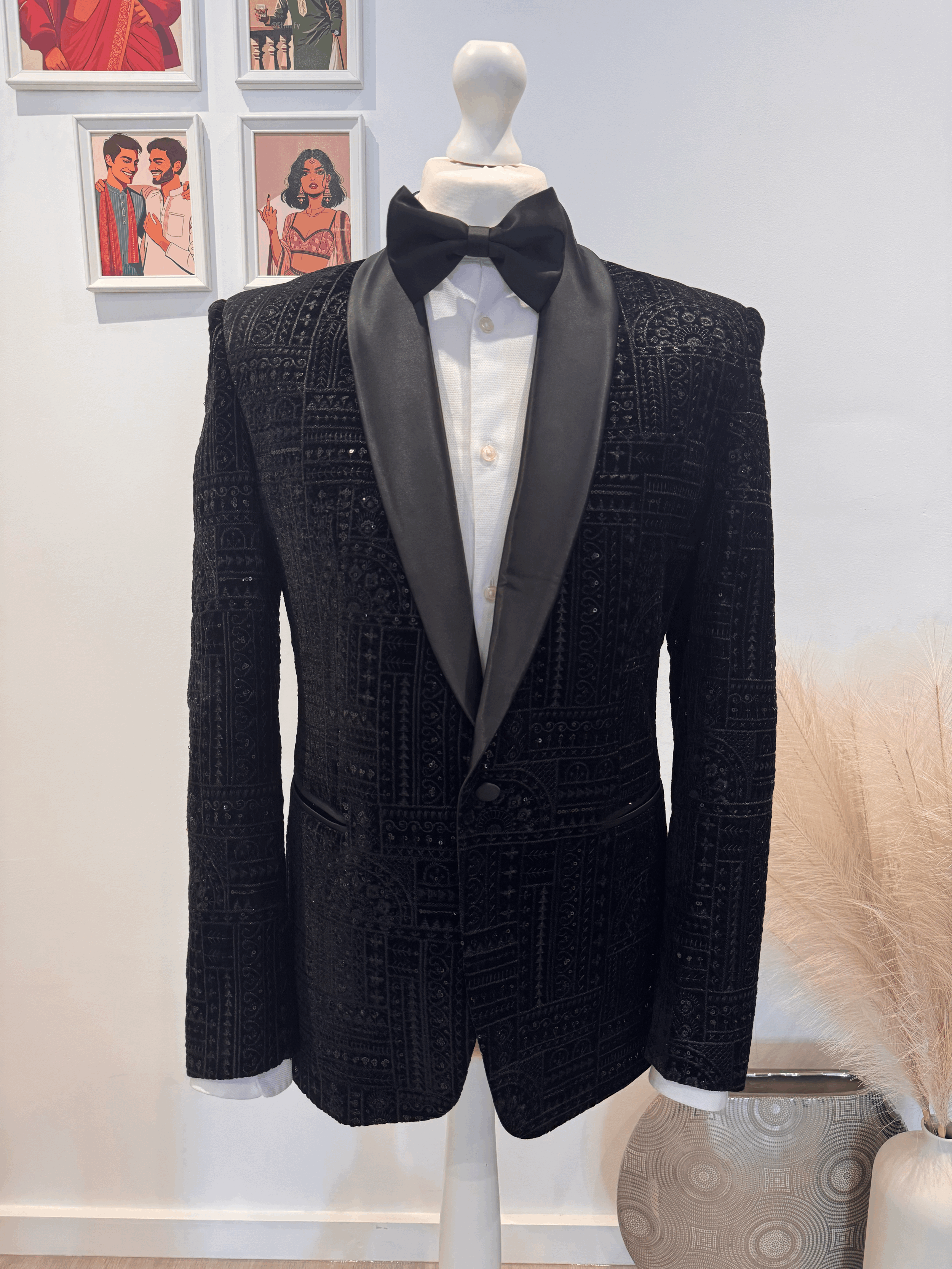 Sequin Embroidery Tuxedo [M/40]