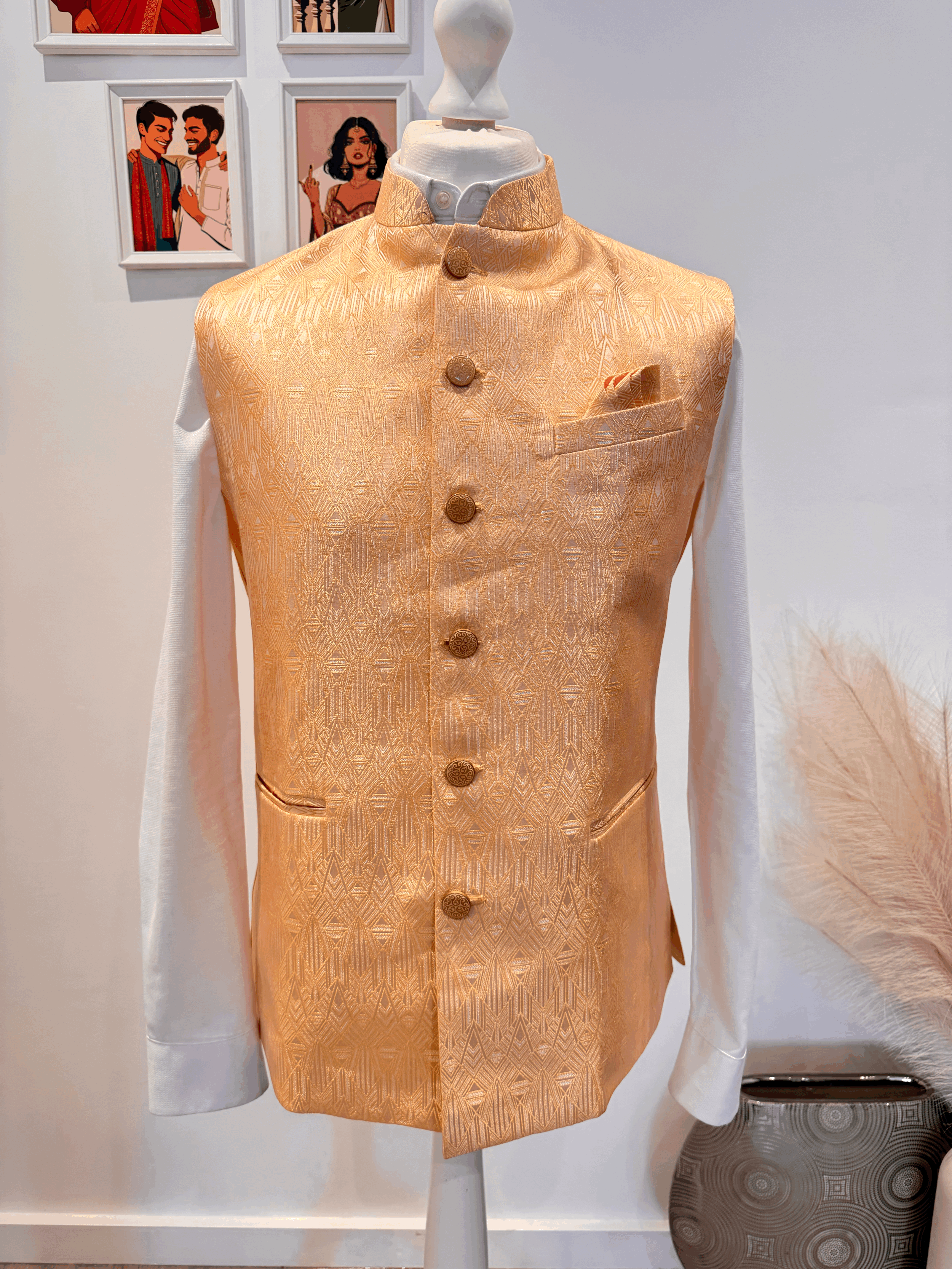 Orange Pattern Waistcoat [M/40 + ALSO L/42]