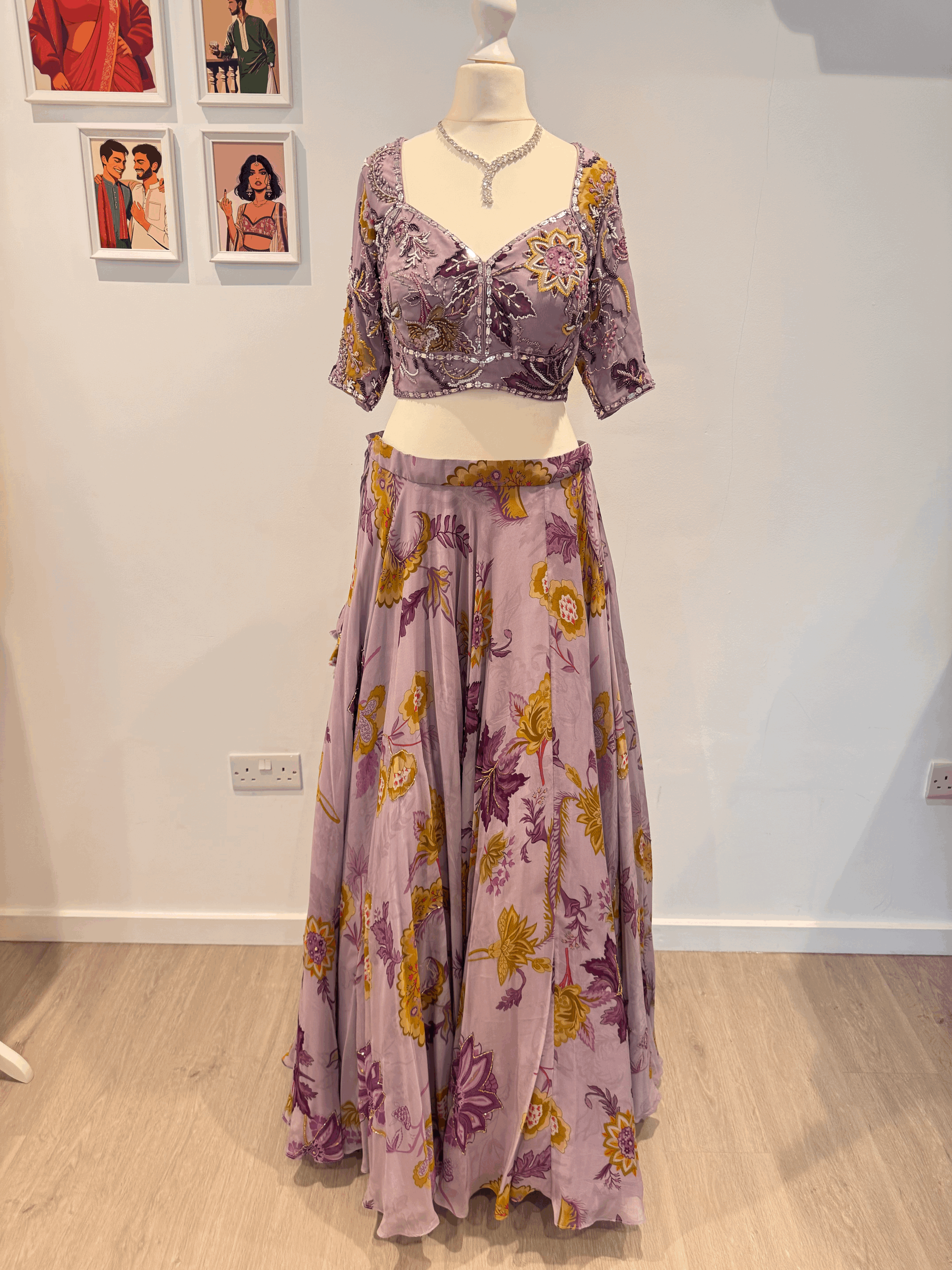 Purple Floral Lehenga [UK10]