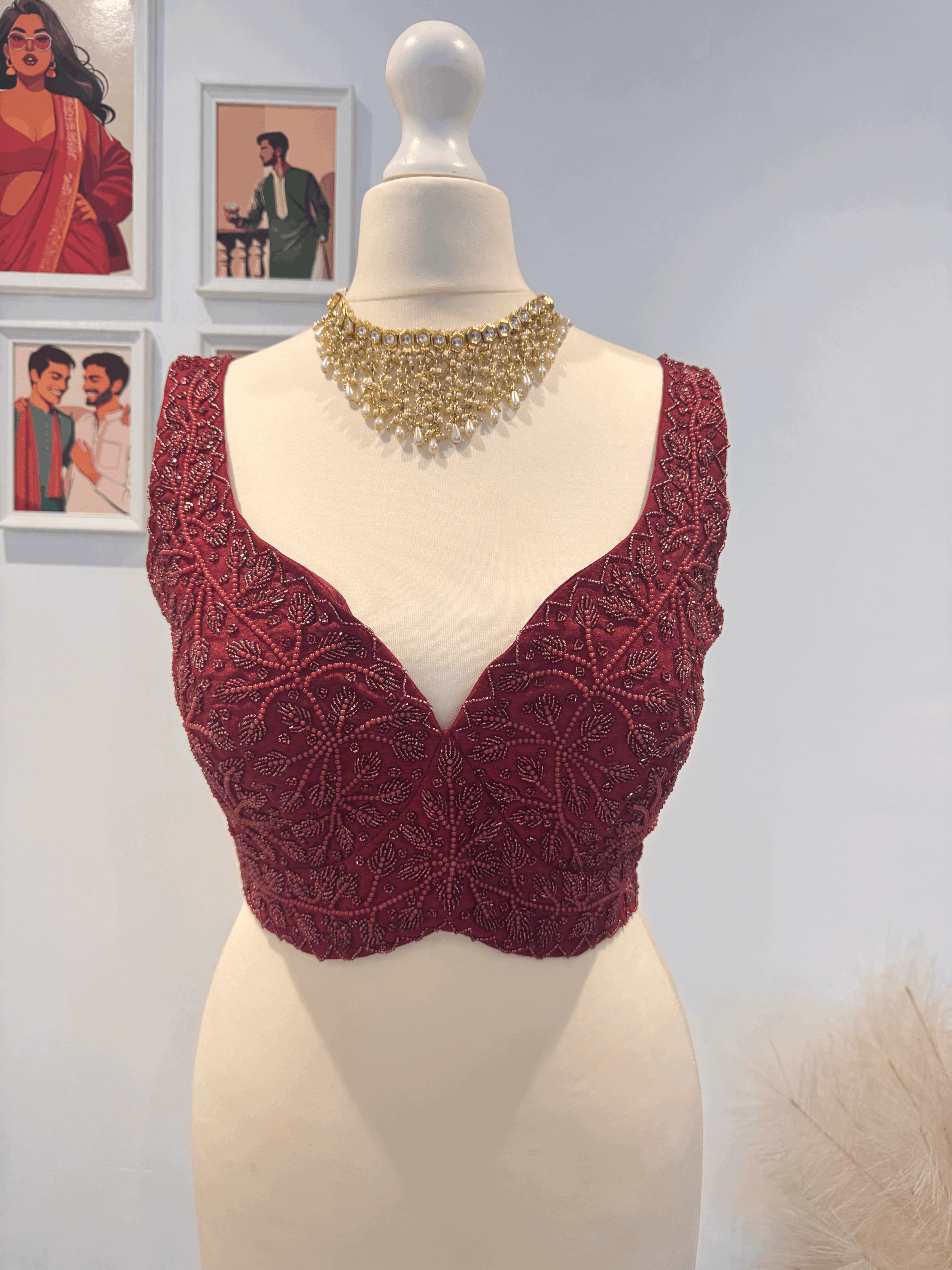 Beaded Red Blouse [UK10]