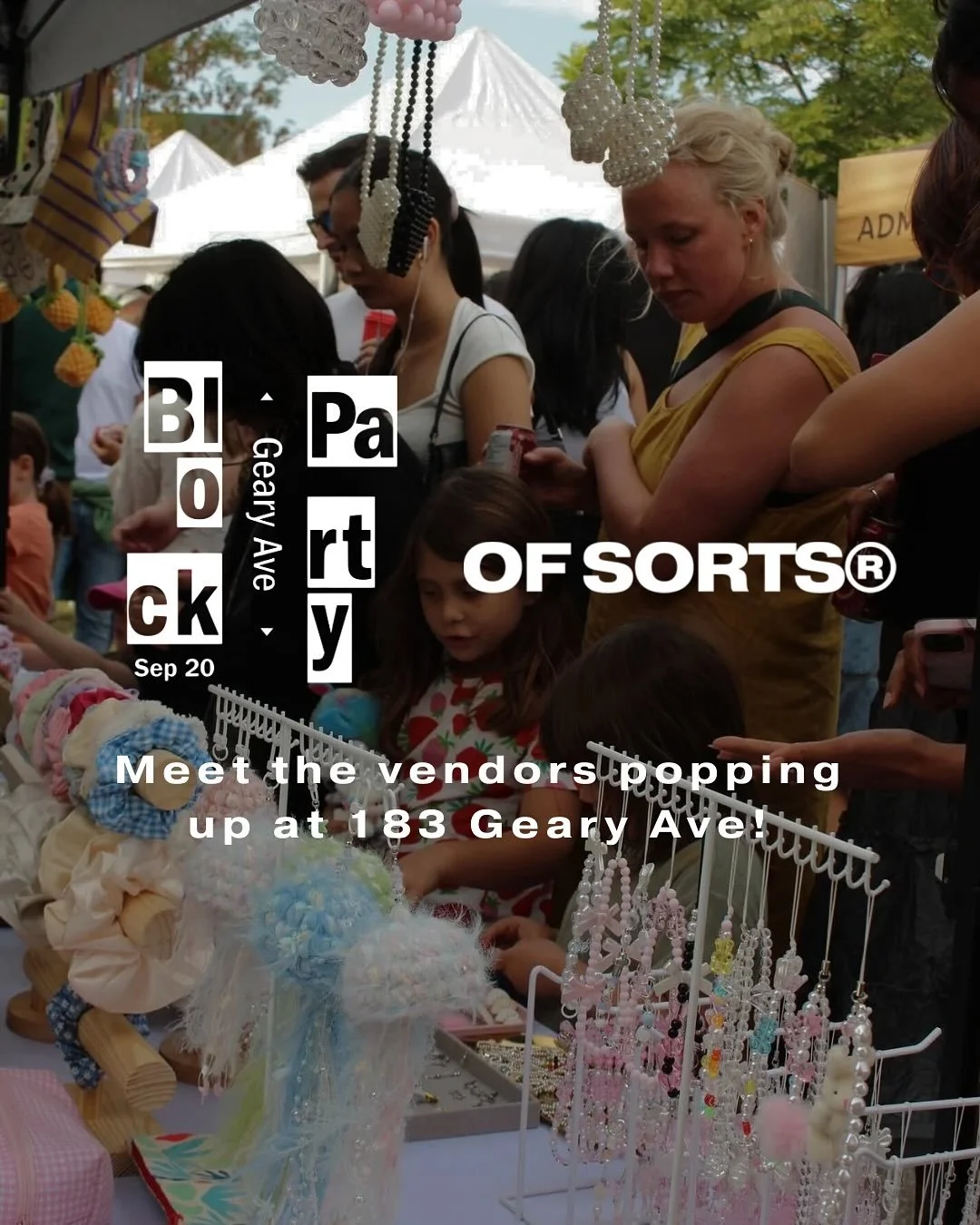 We&rsquo;re so excited to be part of the very first @gearyblockparty 💛 Join us at @thegearystudio (183 Geary Ave) this Saturday, Sept 20, from 12&ndash;6pm! We&rsquo;ve curated a sweet lineup of vendors for this space, and there&rsquo;s so much to e
