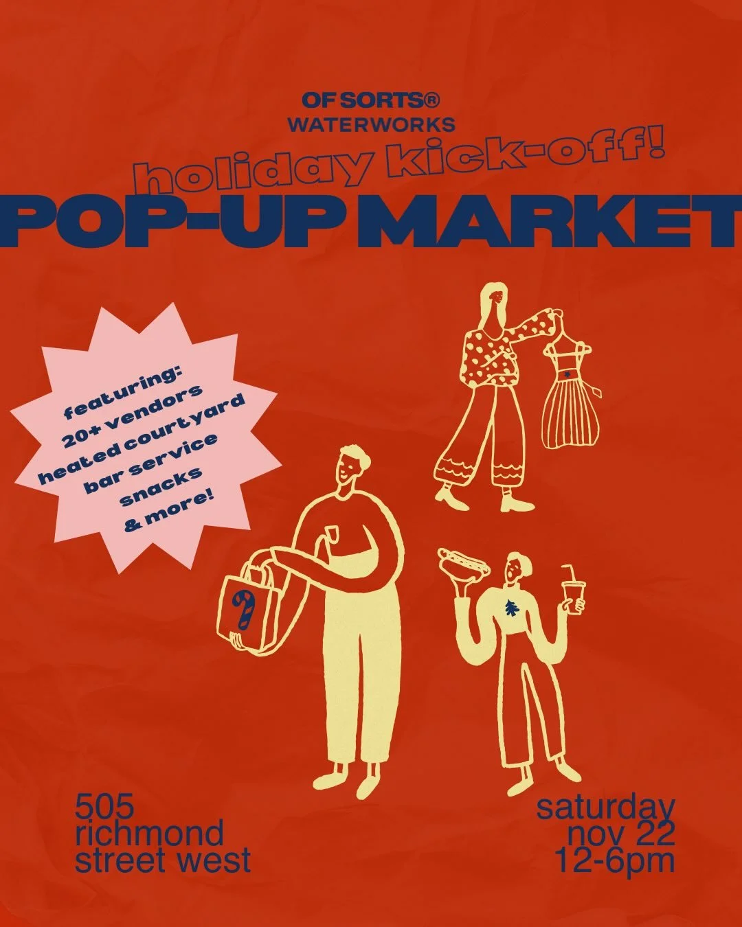 This weekend we&rsquo;re kicking off the holiday season with the first official collab between Of Sorts&reg; x Waterworks!! Join us at @waterworksto for a special @sortofastudio curated market featuring 20+ vendors. There will also be photo ops with 