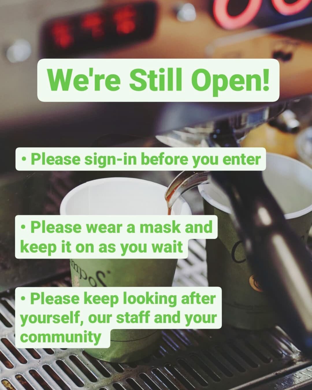 We're Still Open 💚

Both our Shellharbour Village &amp; Calderwood Valley stores remain open 7 days a week with our usual hours.

Please note that in recent days, Signing-In is now mandatory.

It has been strongly recommended to keep your mask on as