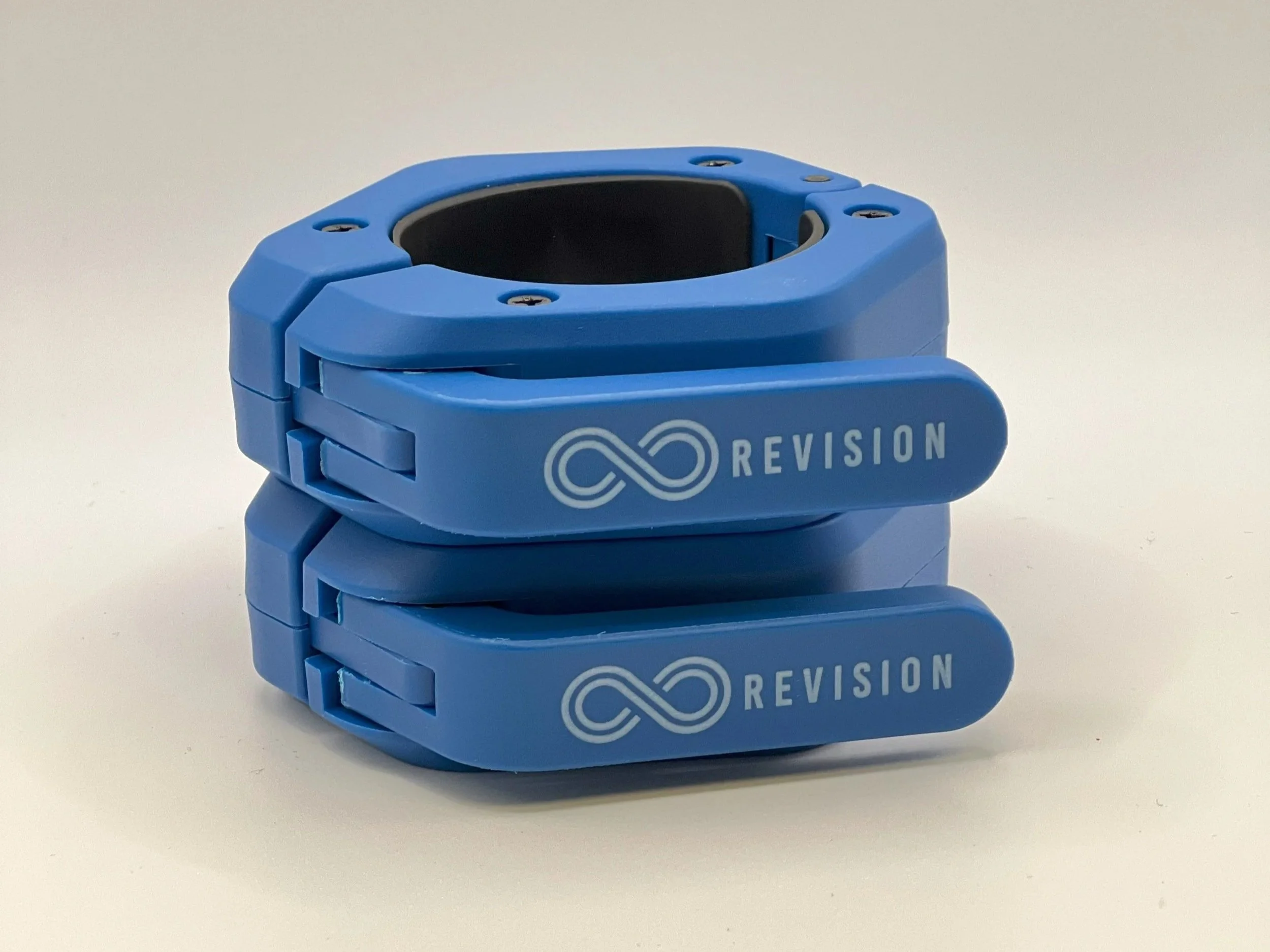 Revision magnetic blue barbell collars clips pair