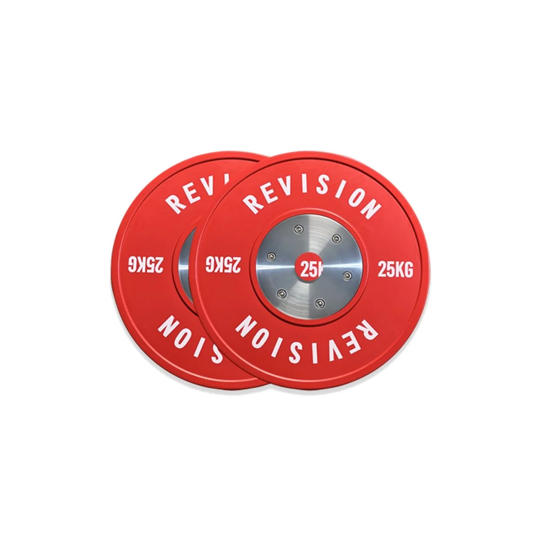 Revision Barbells 25KG Competition Red Color Bumper Plates Weights