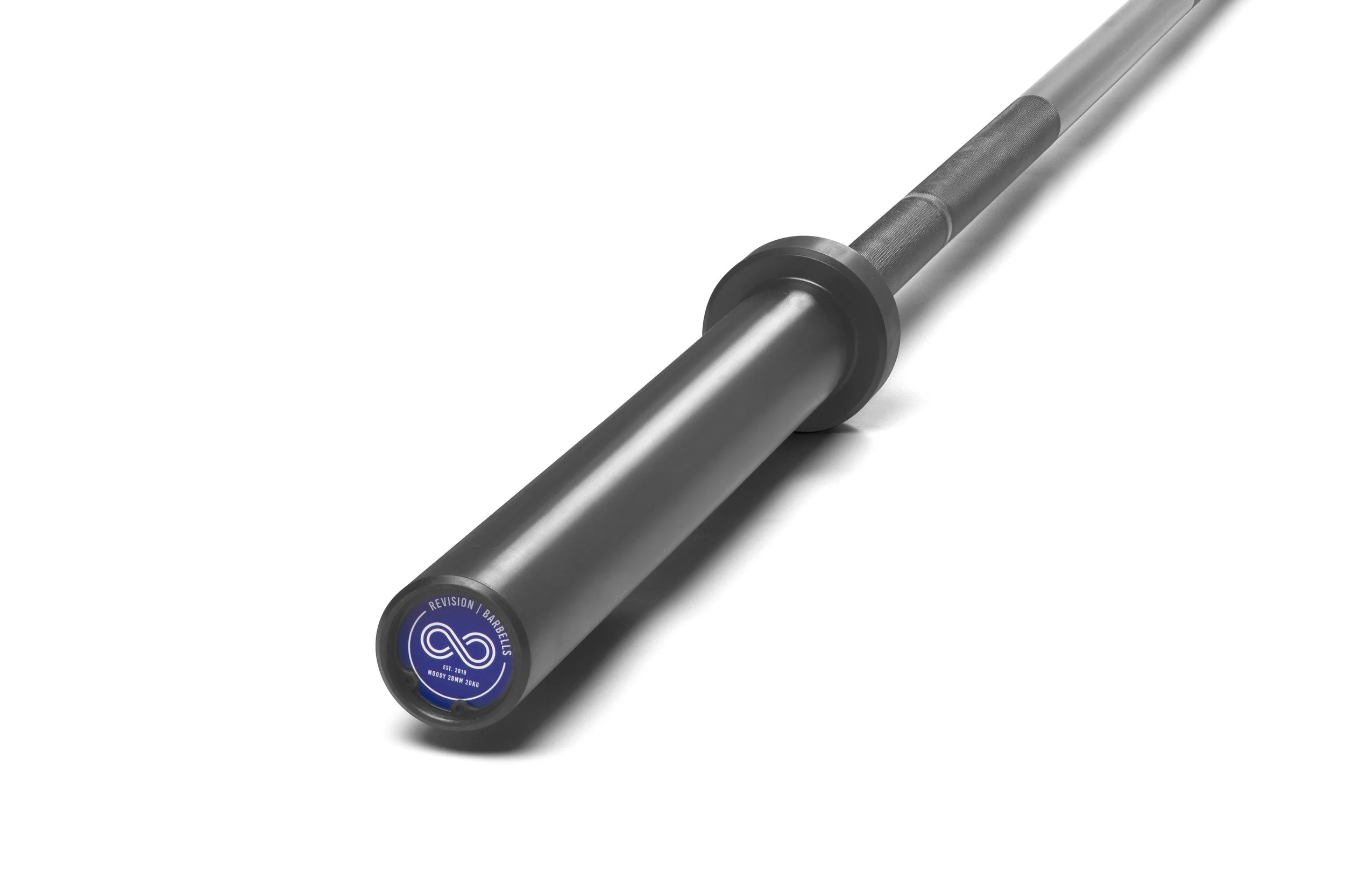 Revision Barbells 20kg Black Chrome Weightlifting Training Moody Barbell No Center Knurling