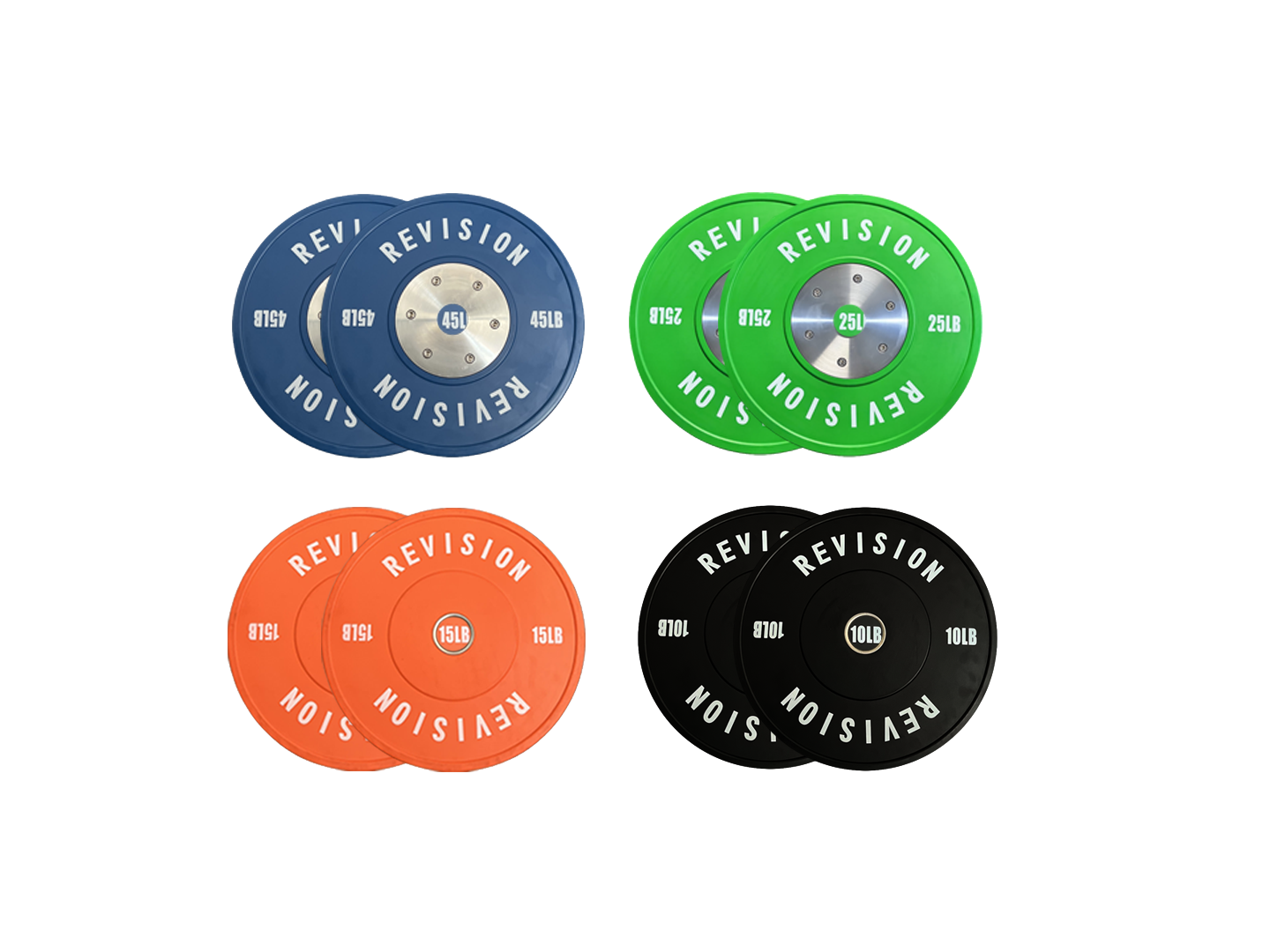 Revision Barbells 190LB Competition Set Color Olympic Bumper Plates Weights