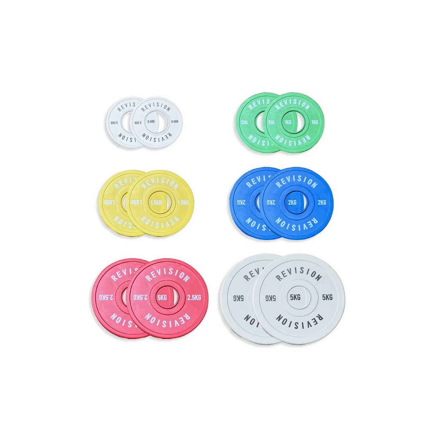 Revision Barbells Rubber Coated Friction Kilogram KG Color Change Weight Plates