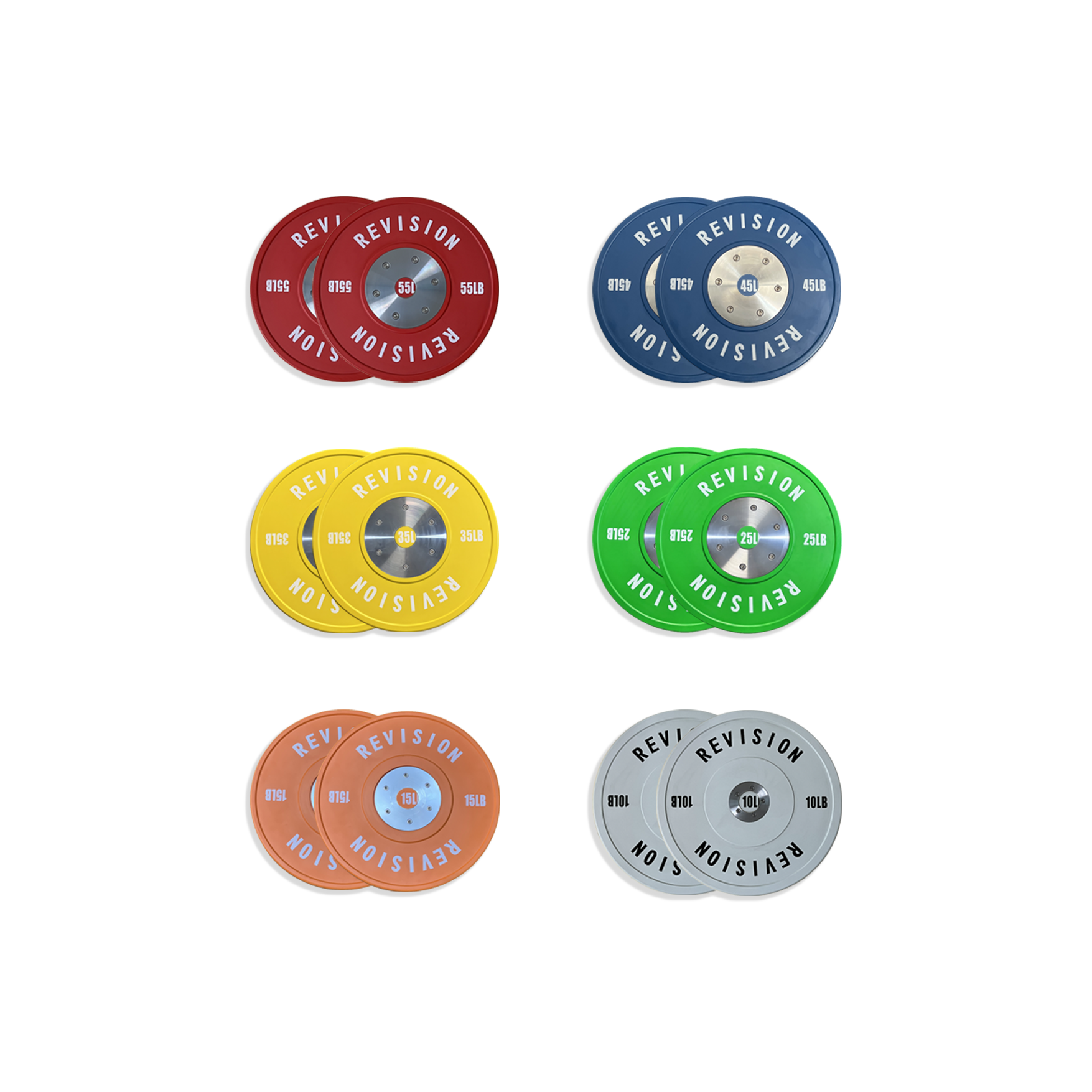 Revision Barbells Color Competition Training LBS Olympic Bumper Plates