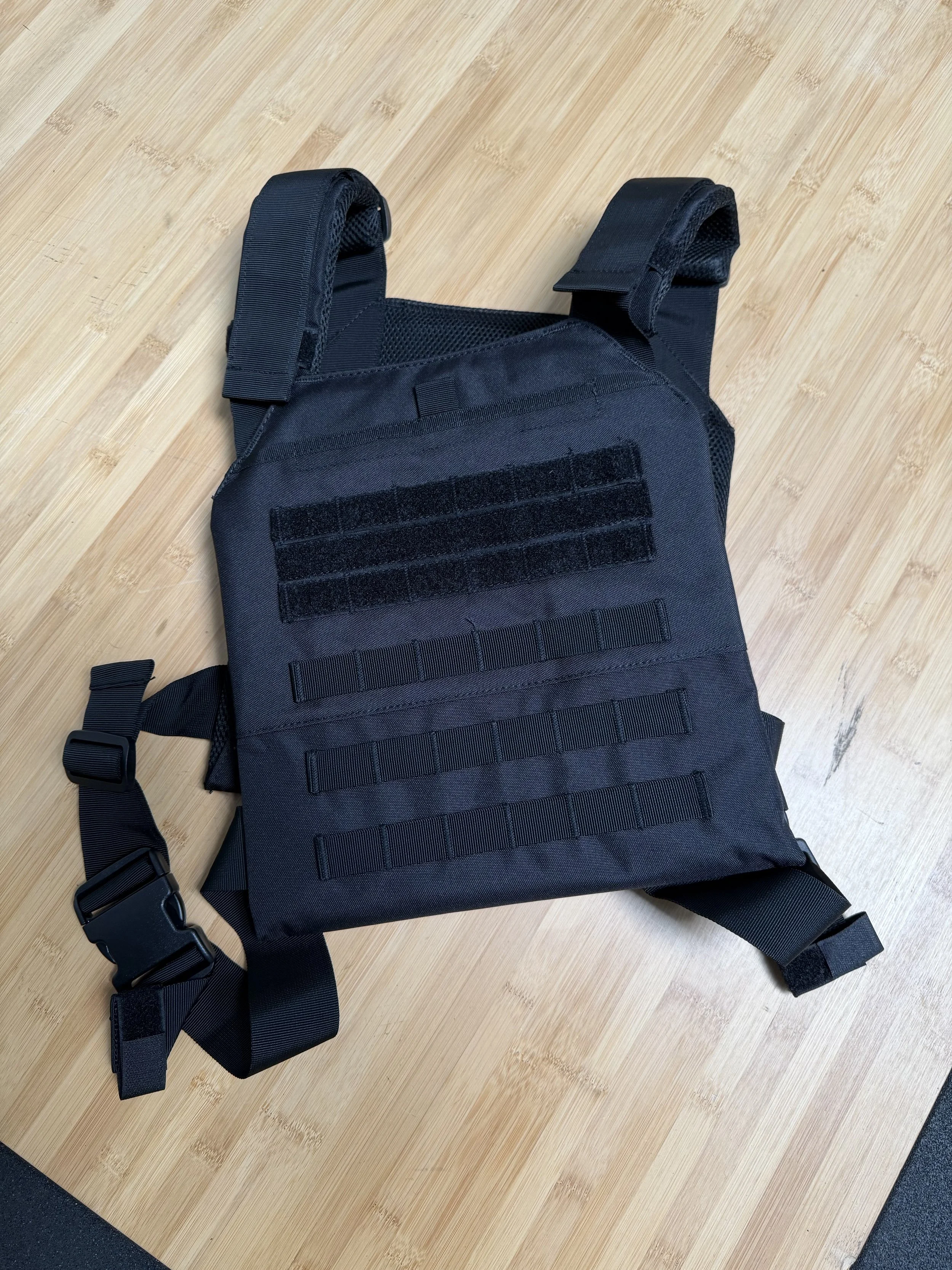 Black Weight Workout Vest for fitness and walking