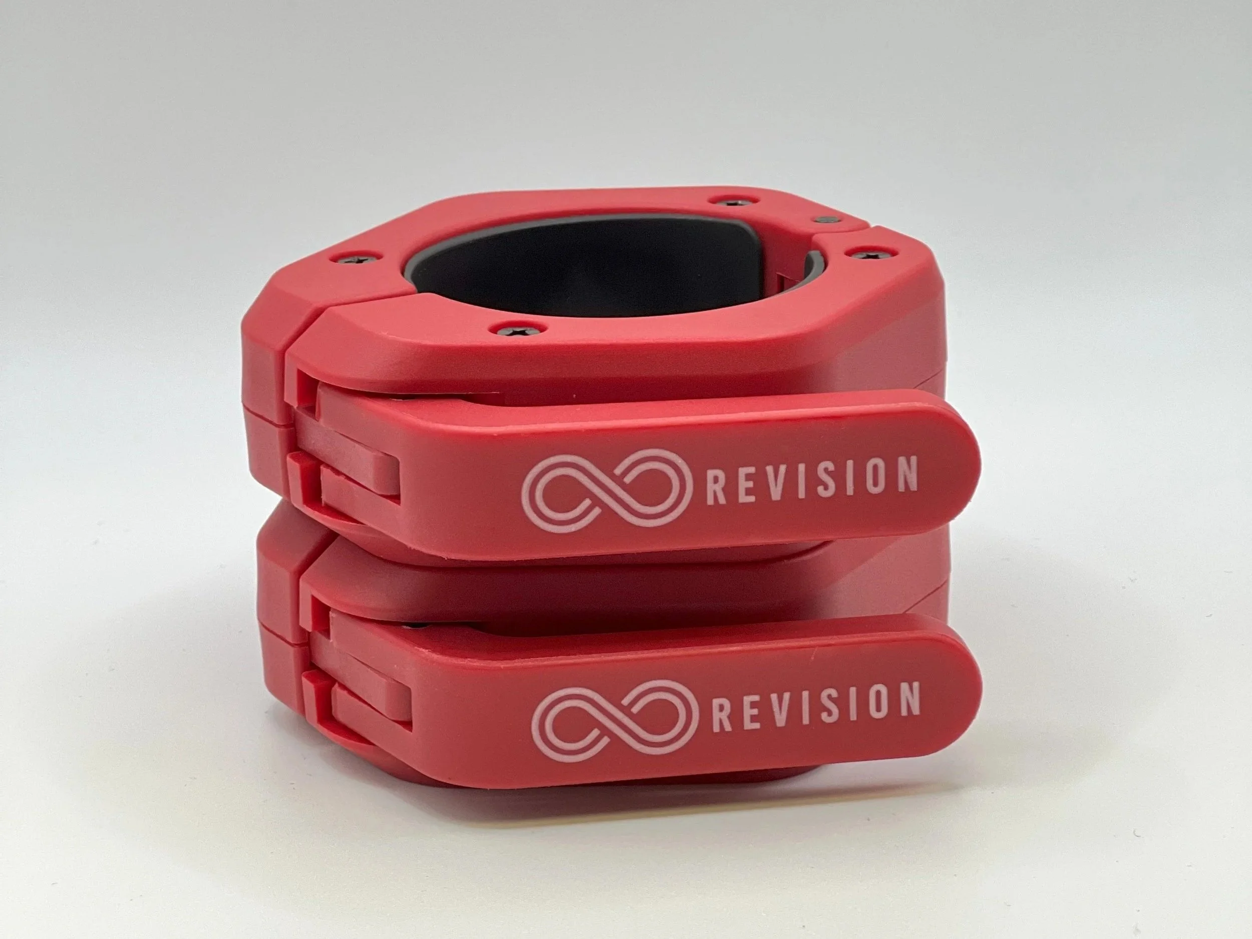 Revision magnetic red barbell collars clips pair