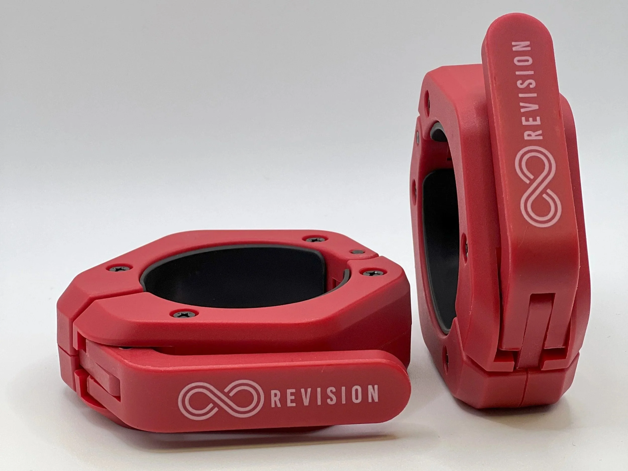 Revision magnetic red barbell collars clips pair