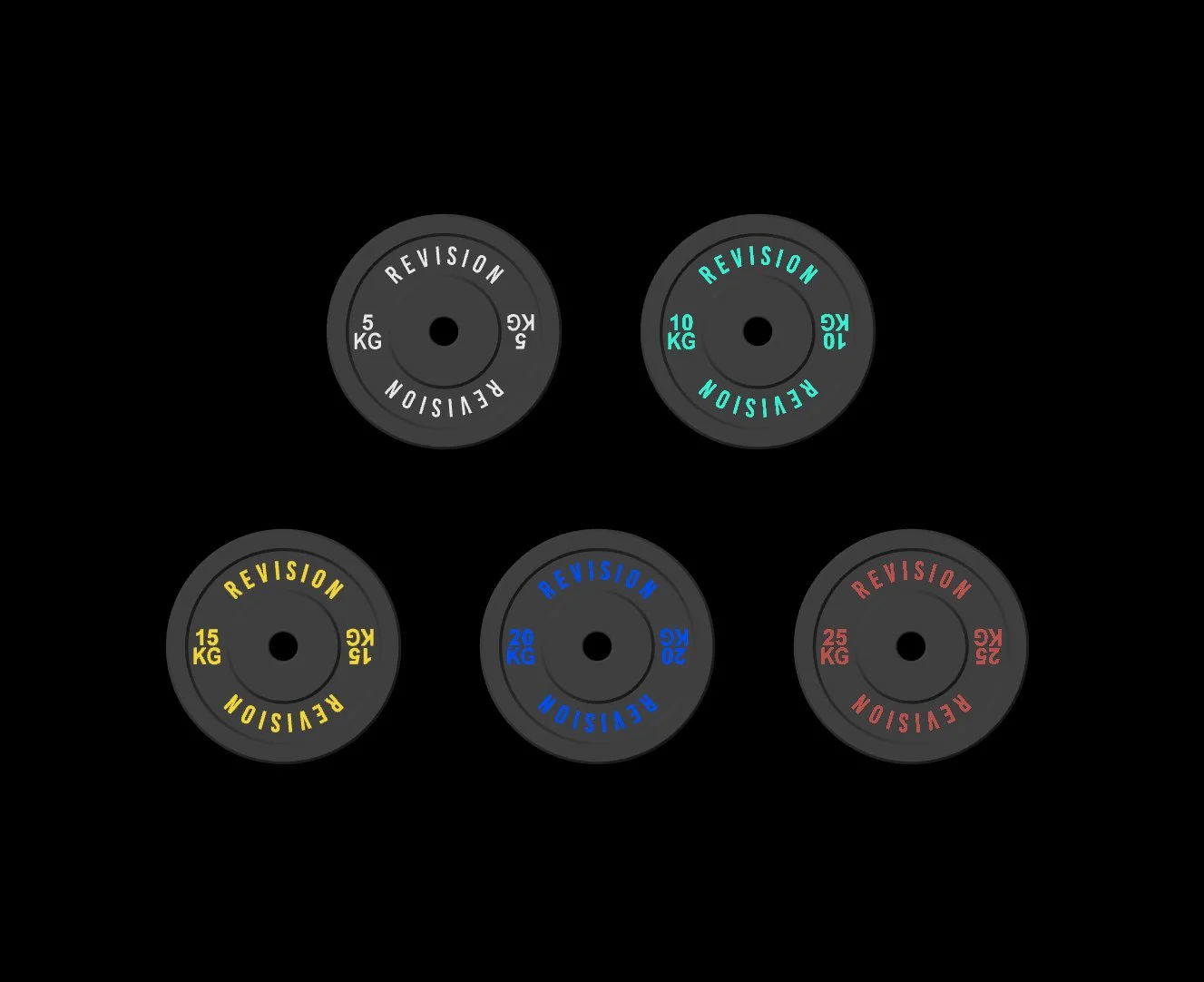 Revision Barbells Color Rubber Crumb Training 150KG Olympic Bumper Plates Set