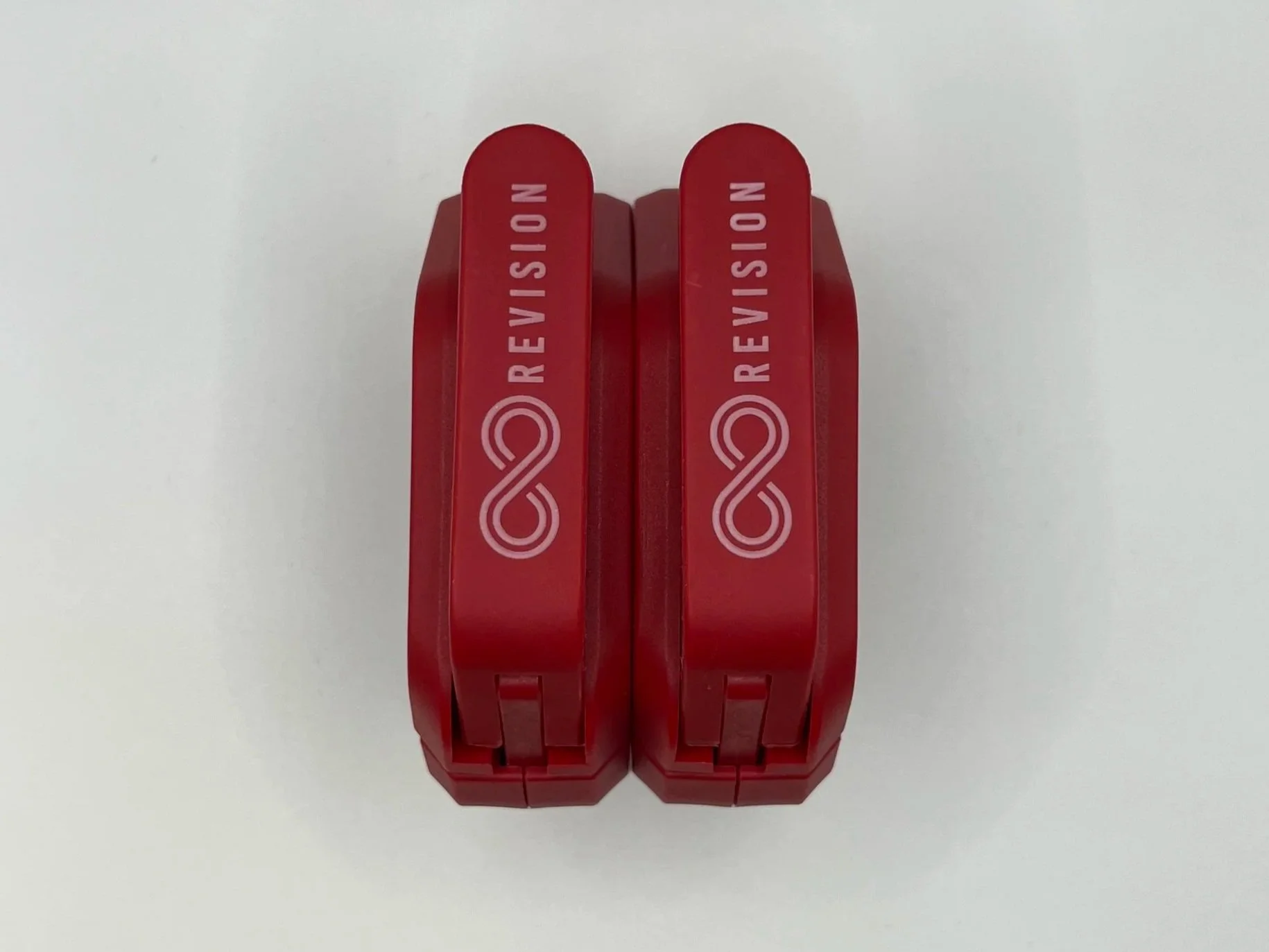 Revision magnetic red barbell collars clips pair